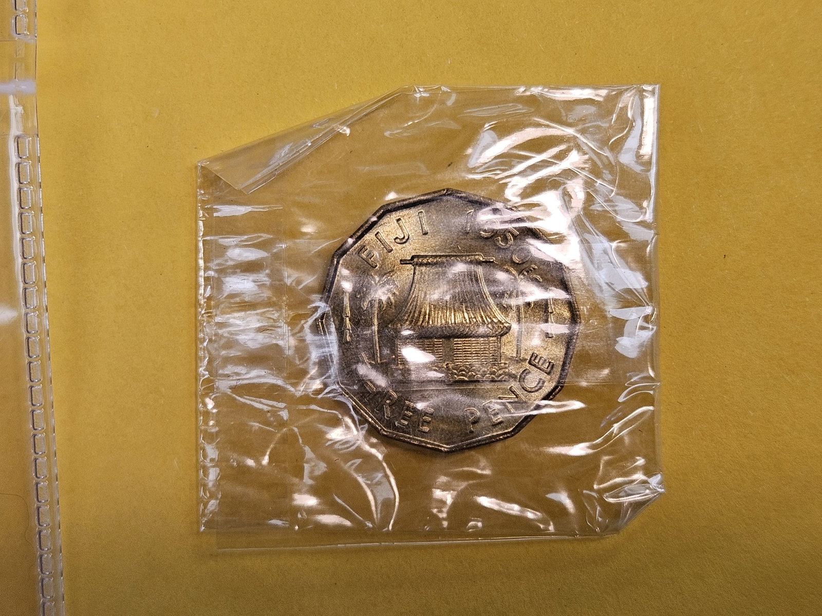Superb GEM 1950 Fiji 3 pence: KM 873