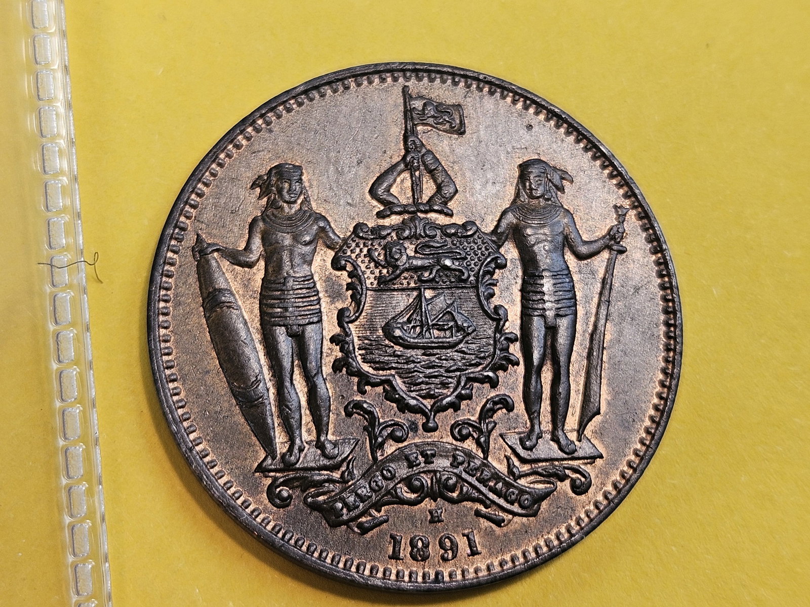 Choice Uncirculated 1891-H British North Borneo 1 penny: KM 2.