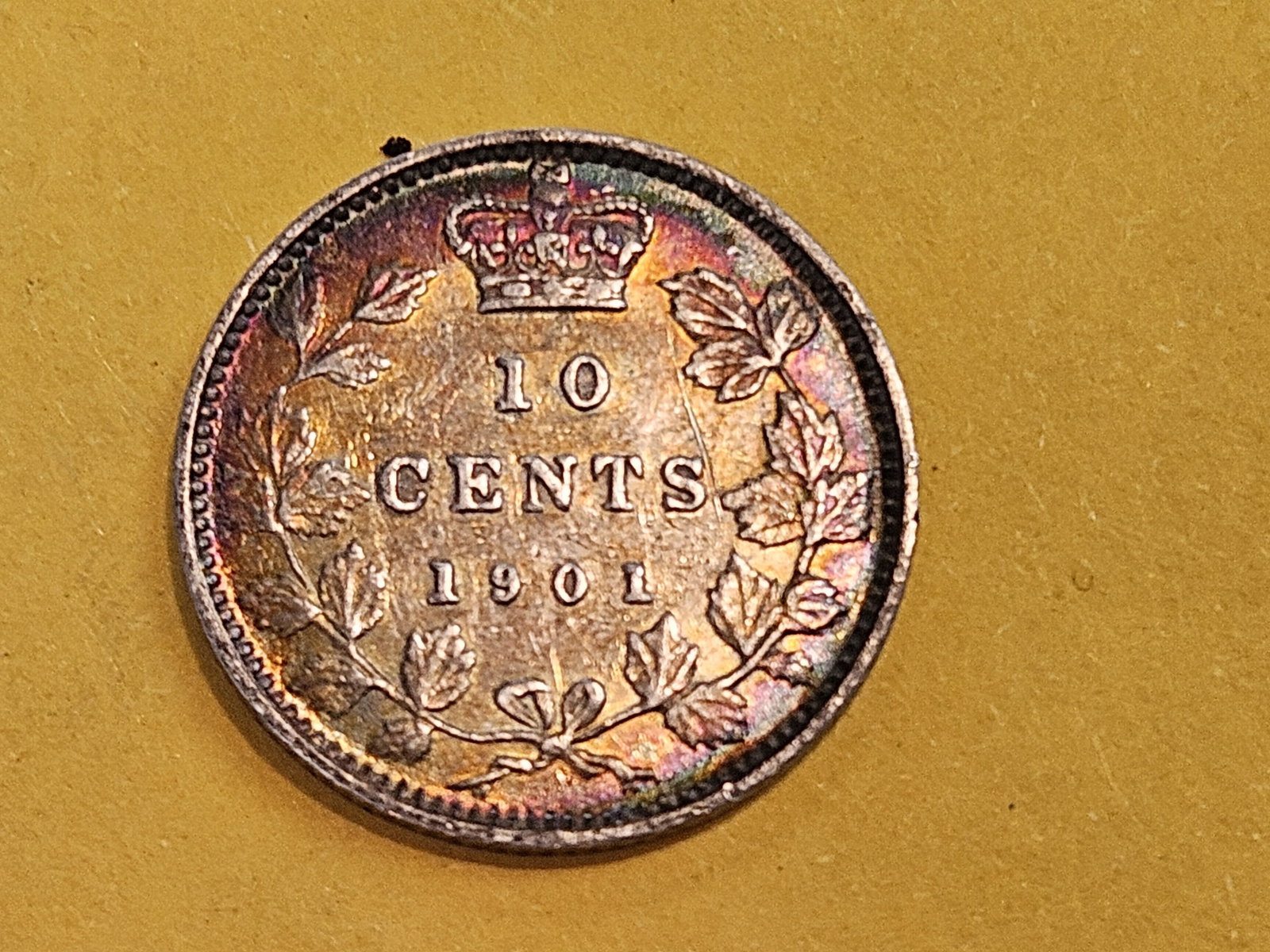 Choice Brilliant About Uncirculated plus 1901 Canada silver 10 cents - 11