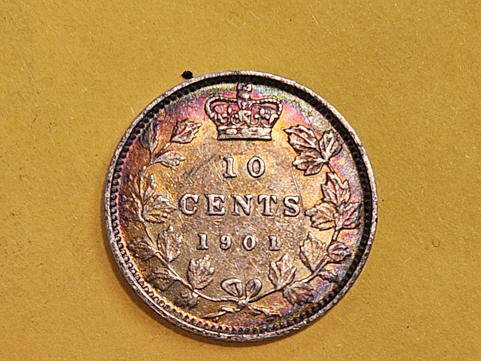 Choice Brilliant About Uncirculated plus 1901 Canada silver 10 cents - 12