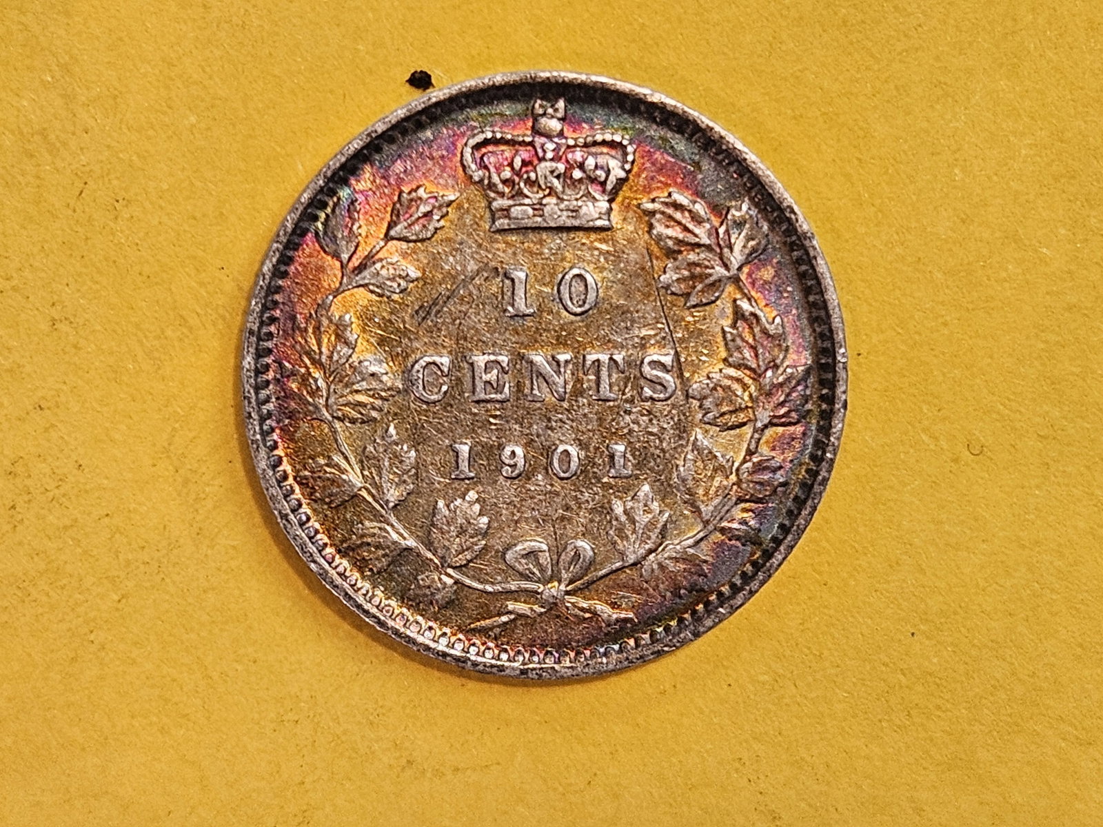 Choice Brilliant About Uncirculated plus 1901 Canada silver 10 cents - 13