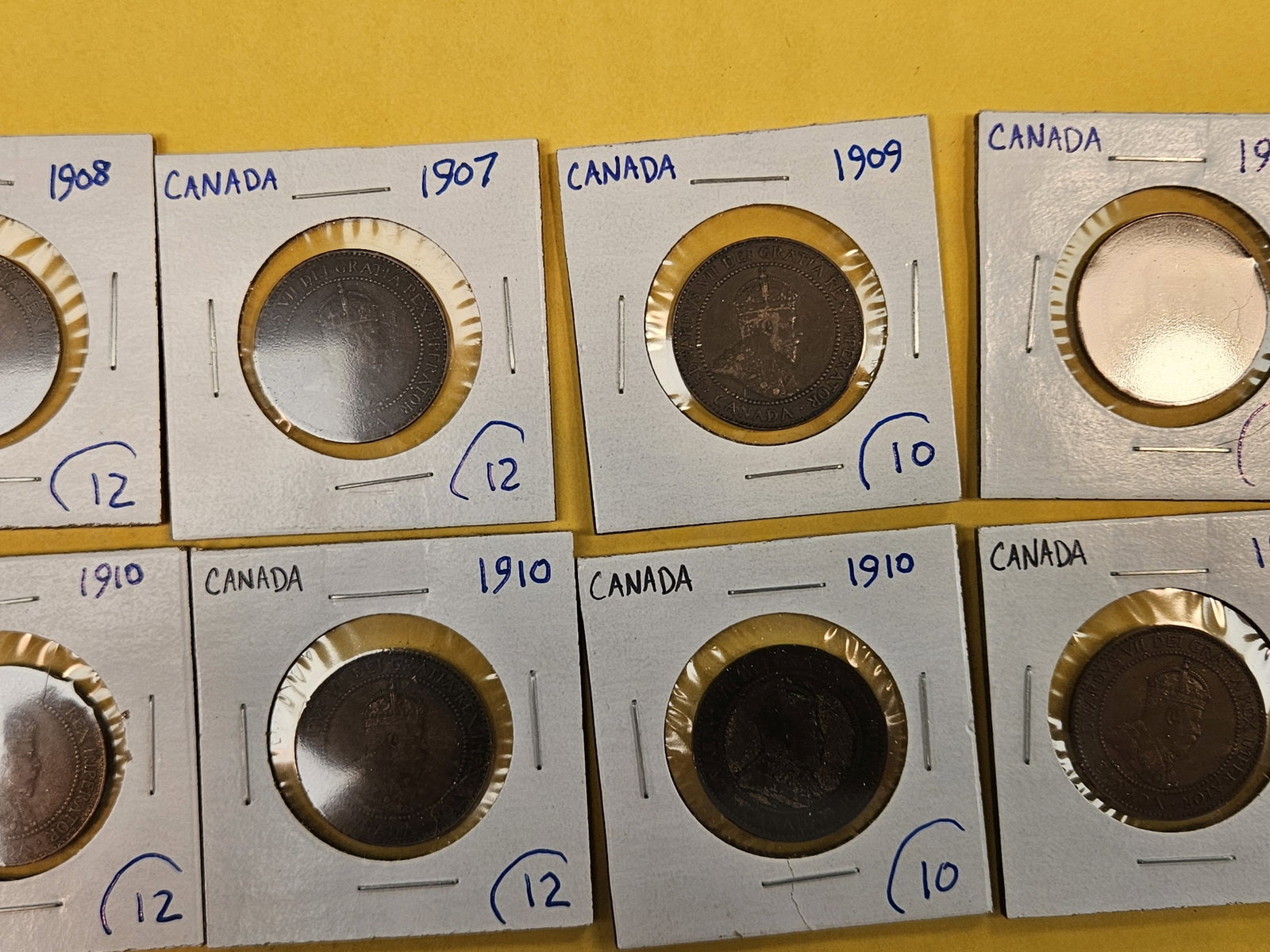 Ten mixed Canadian Large Cents - 3