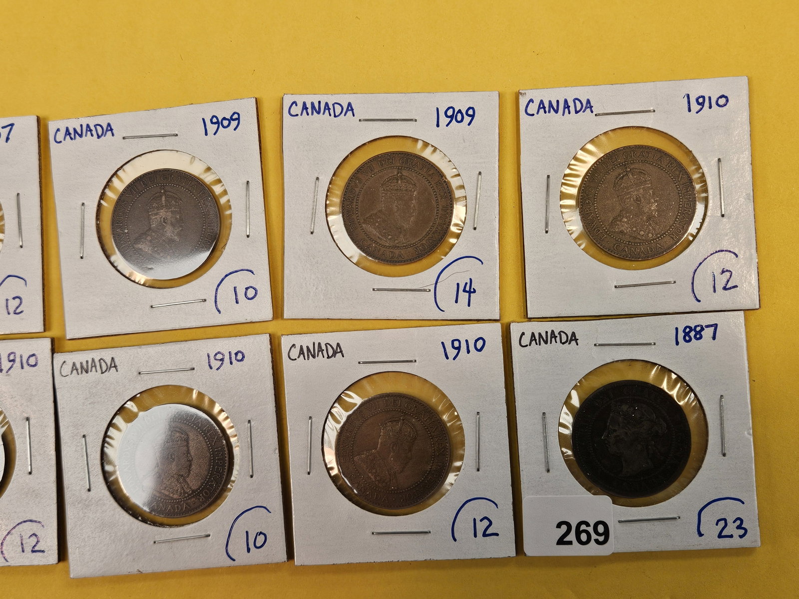 Ten mixed Canadian Large Cents - 4