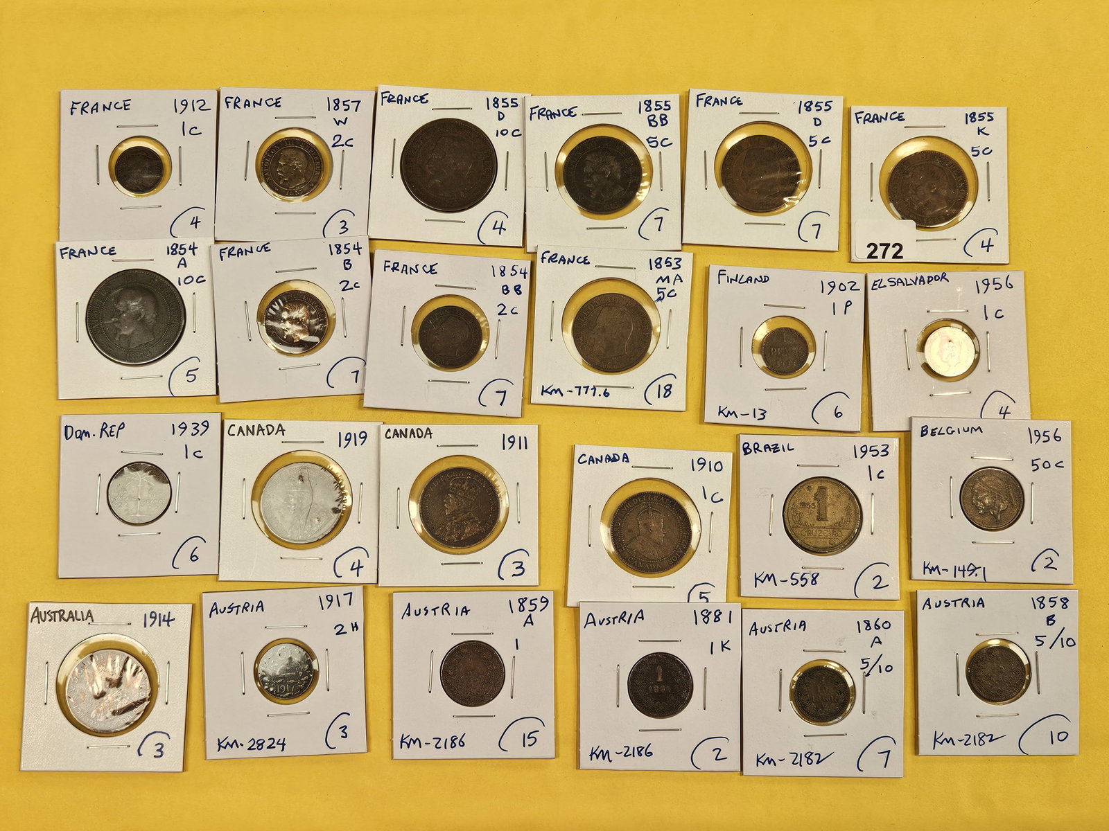 Twenty-four mixed World coins: From all over. Nice mix