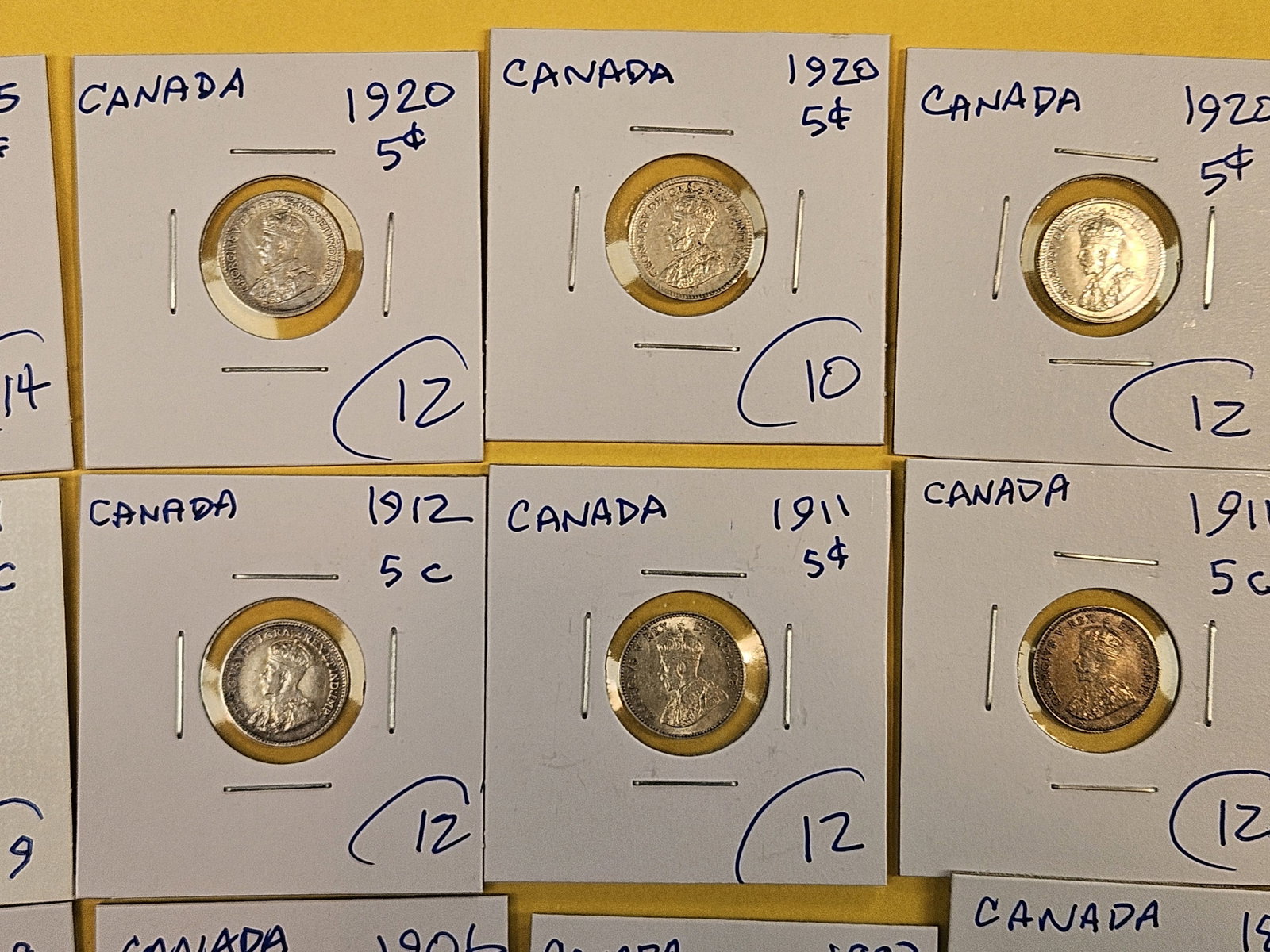 Fifteen mixed silver Canada 5 cent coins - 3
