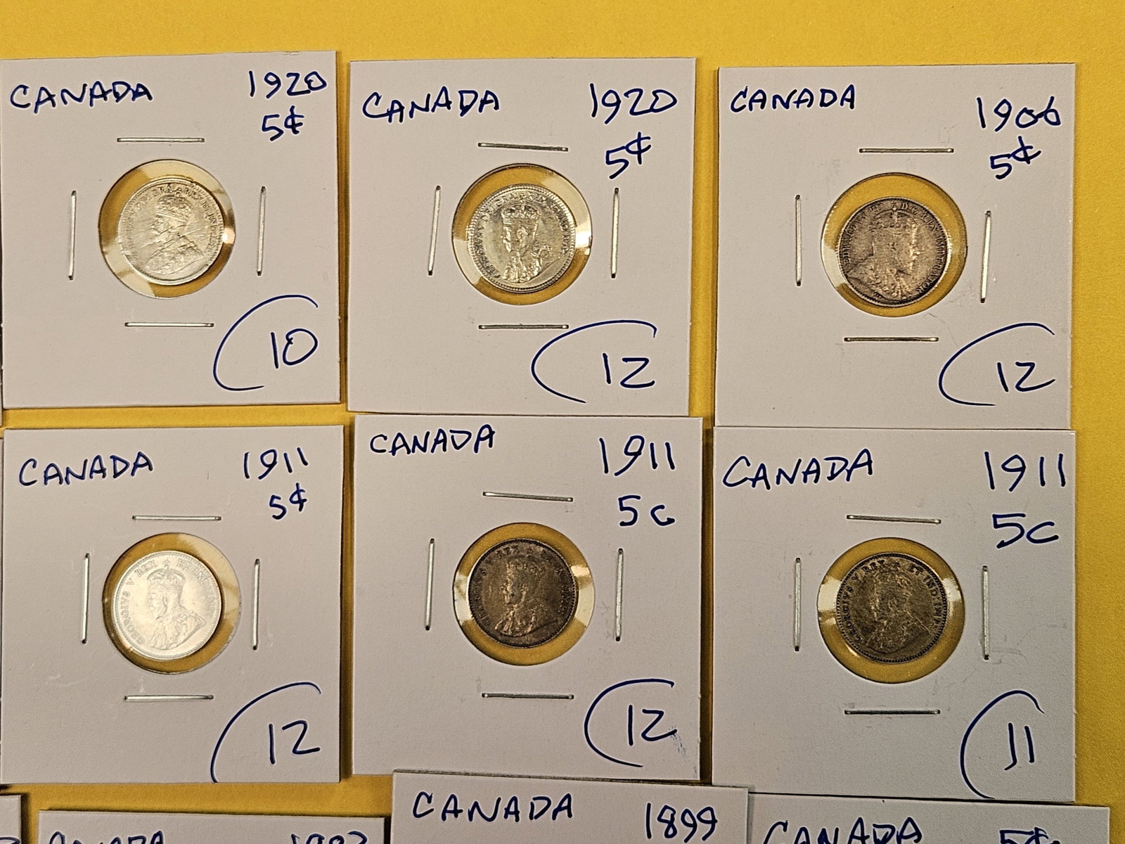 Fifteen mixed silver Canada 5 cent coins - 4