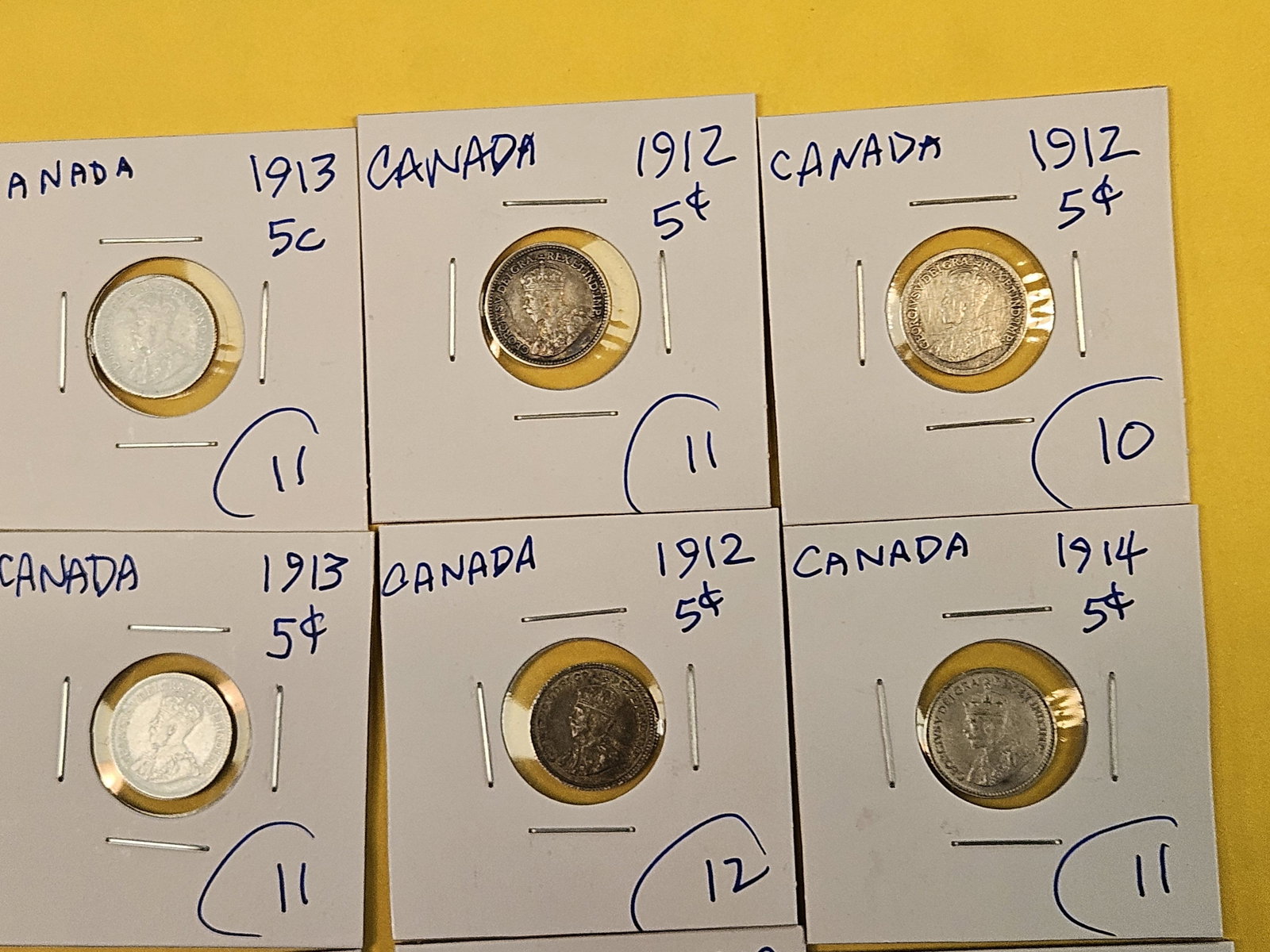 Nineteen mixed silver Canada 5 cent coins - 4