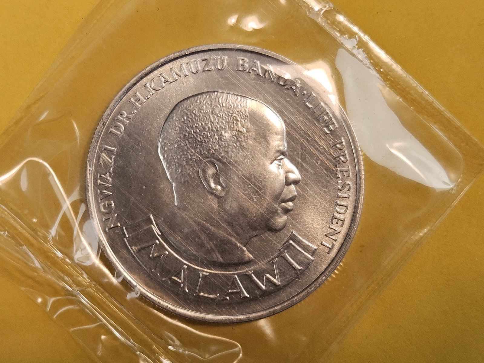 GEM Brilliant Uncirculated 1974 Malawi silver 10 kwacha: KM 13. In original packaging