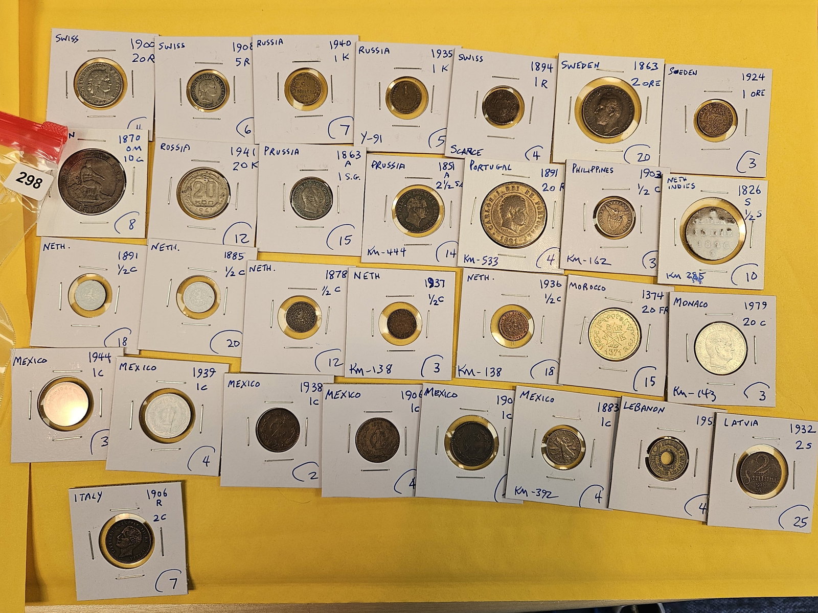 Thirty mixed World Coins: From all over