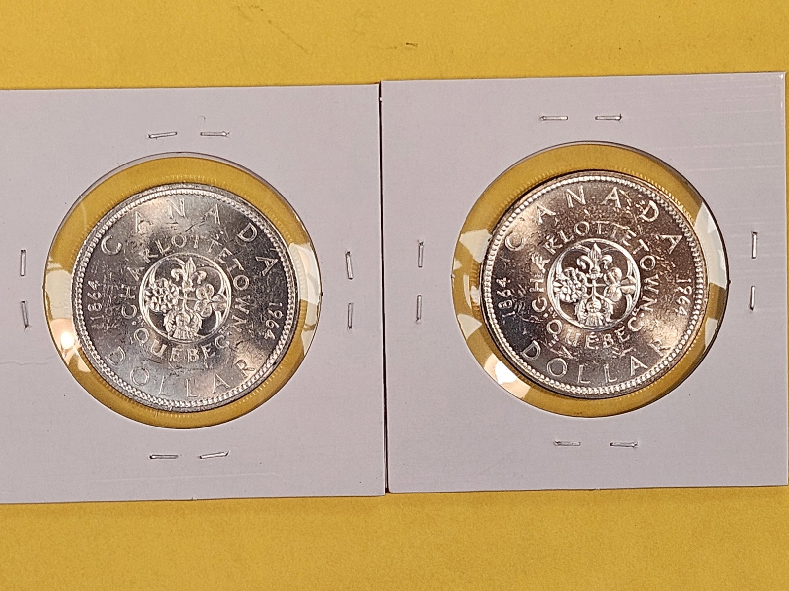 Two GEM 1964 Canada Prooflike silver Dollars - 2