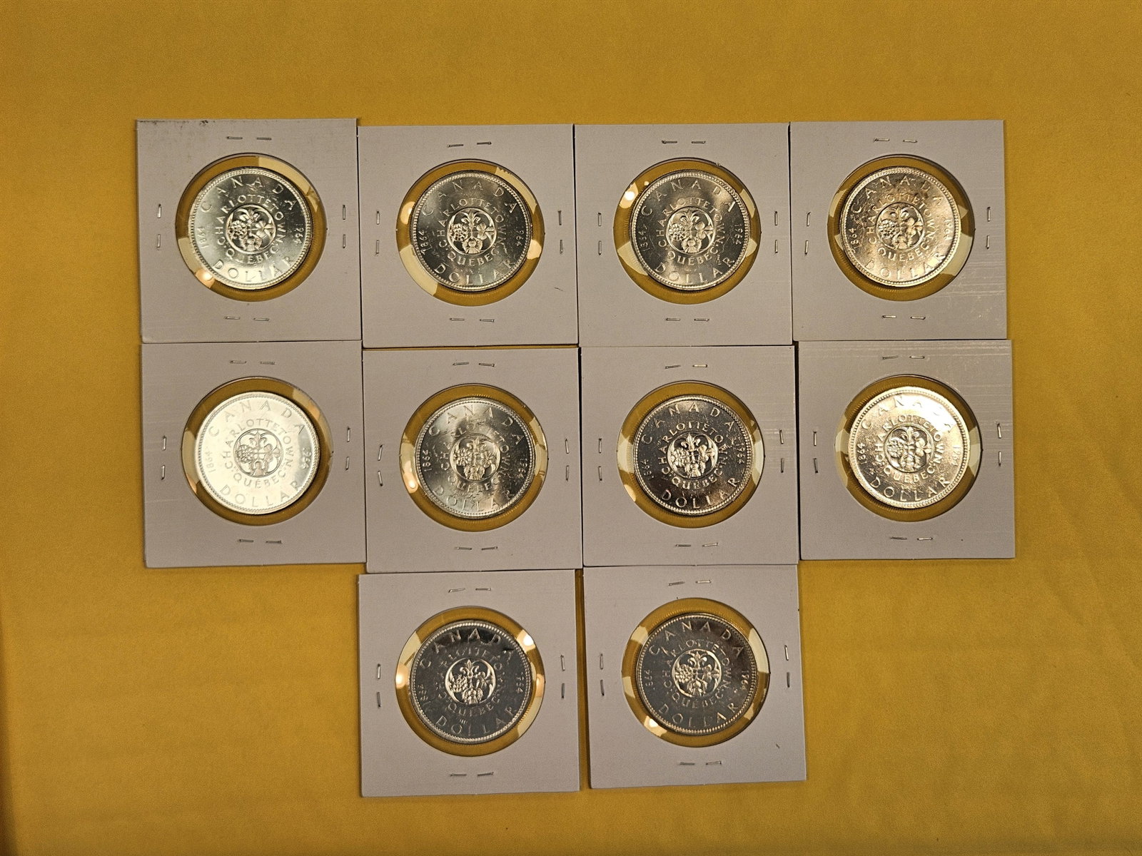 TEN GEM 1964 Canada Prooflike silver Dollars - 3