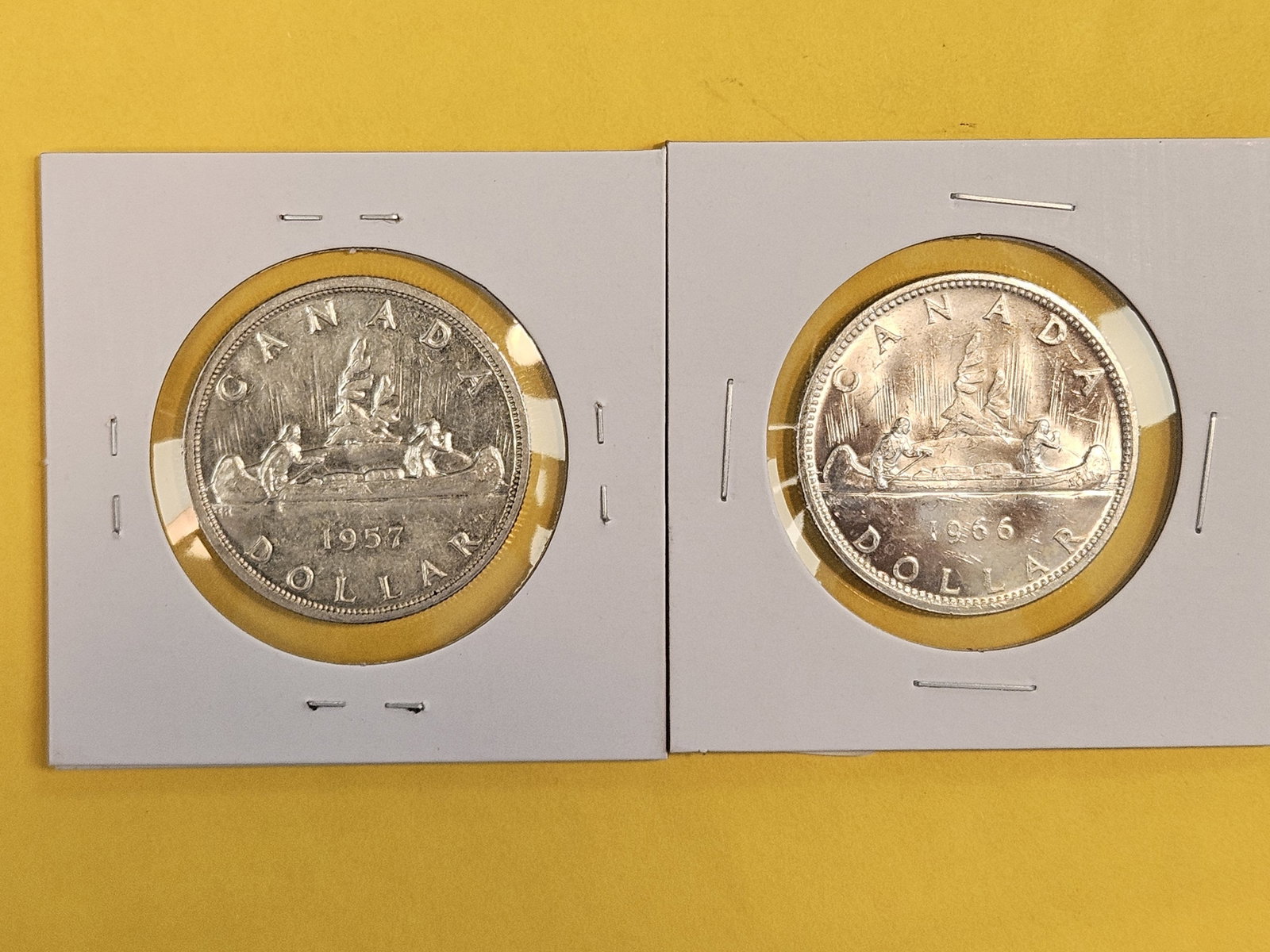 1957 and 1966 Canada Silver Dollars - 2