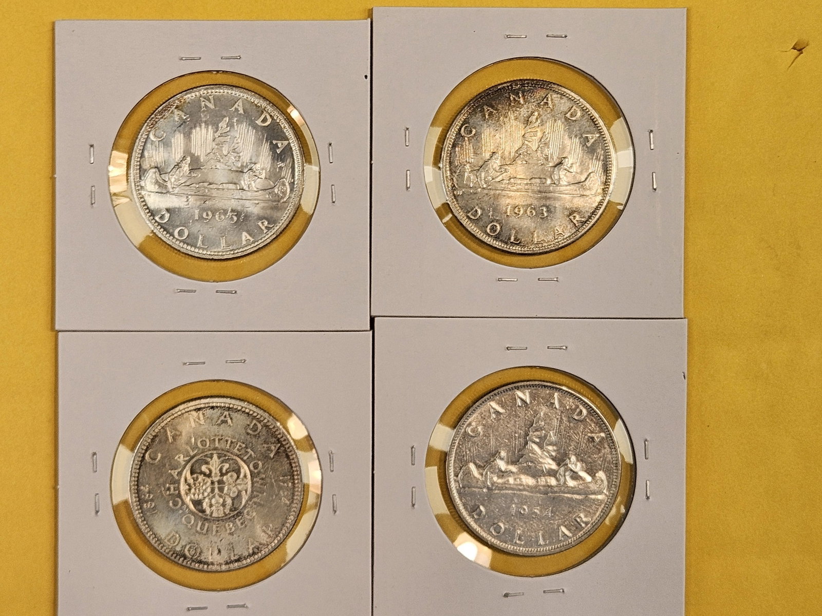 Four Mixed Canadian Silver Dollars - 3