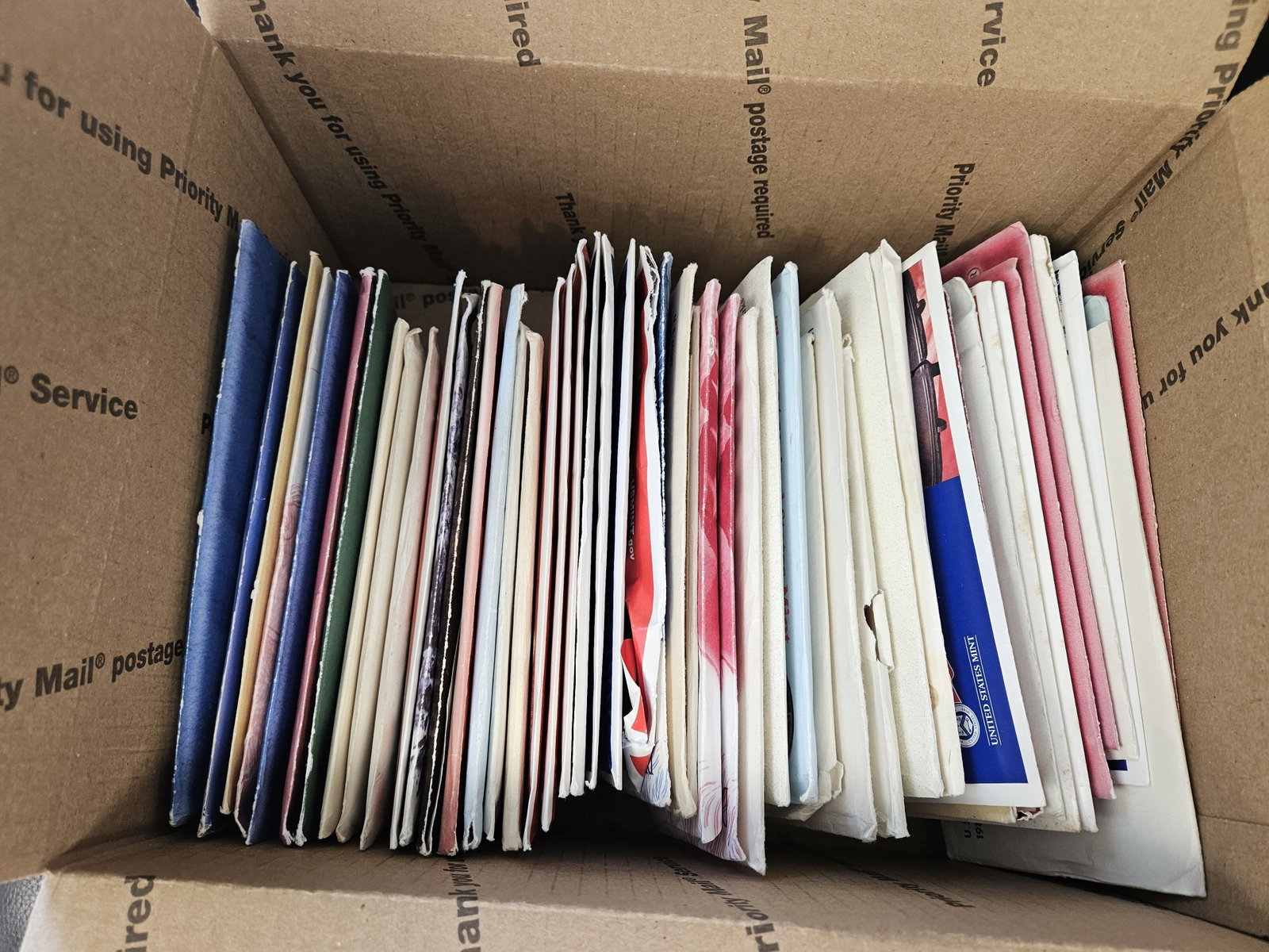 FIFTY US Mint Sets: Ships separately in a Flat Rate Medium Box. No combined shipping. Mixed. Duplicates. Most in OGP