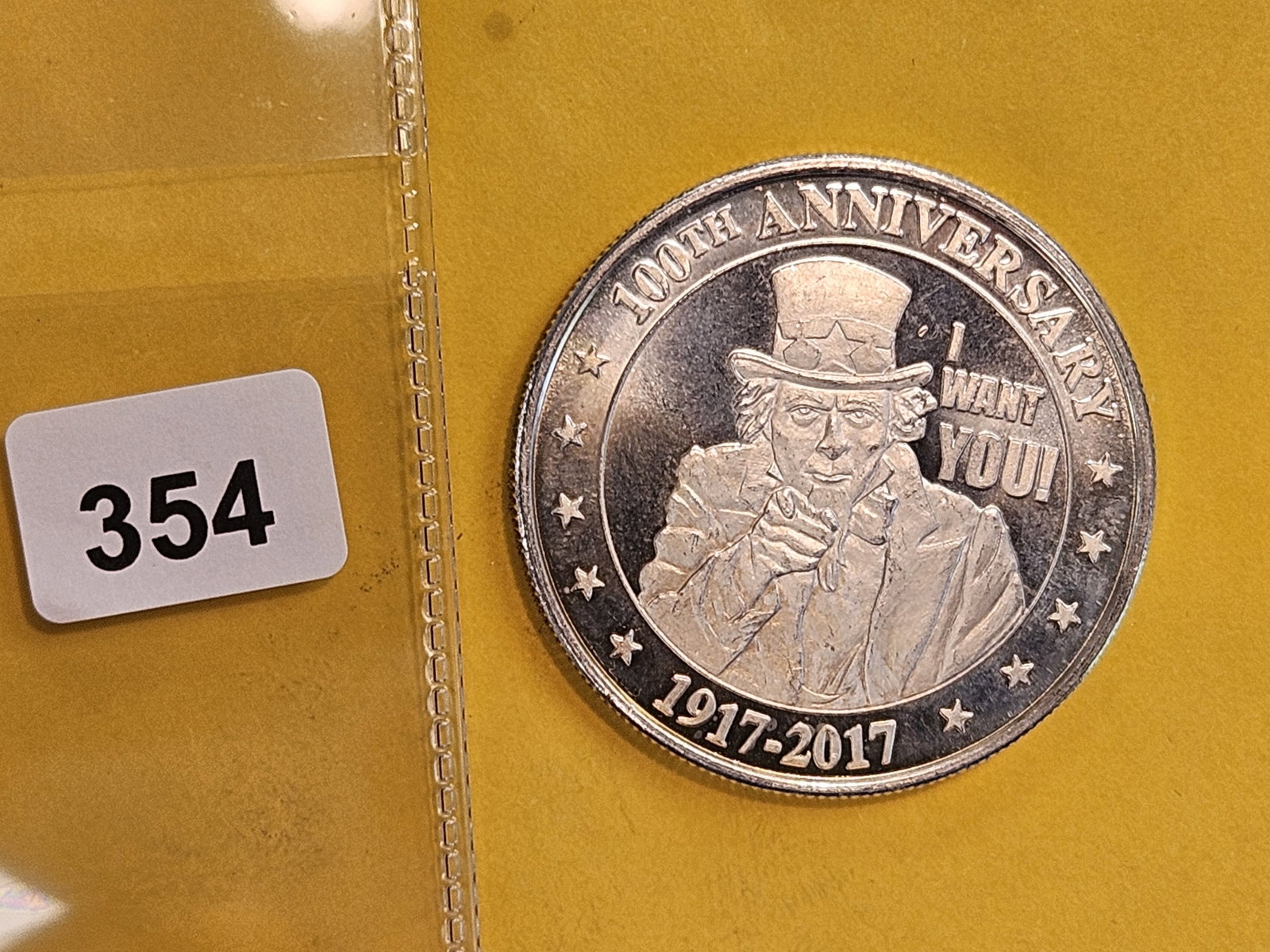 One Troy ounce .999 fine silver art round: 100th anniversary