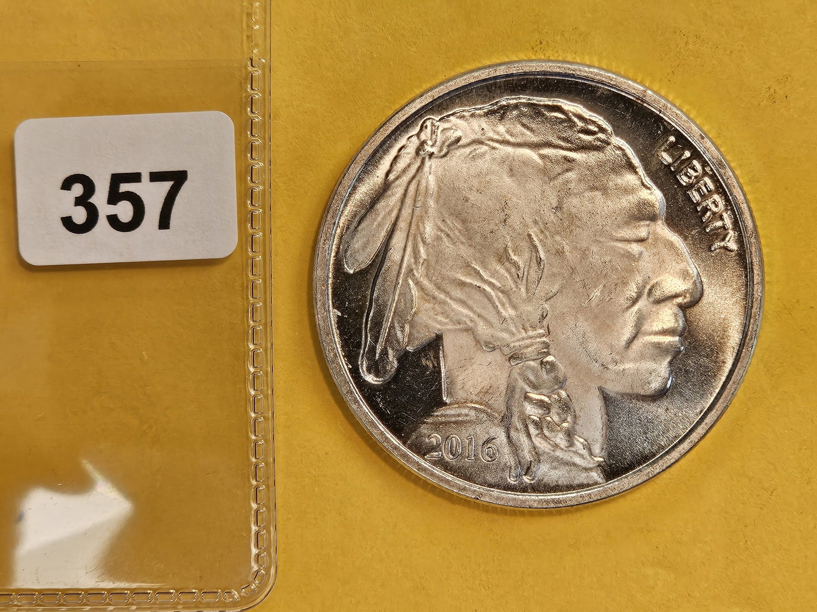 One Troy ounce .999 fine silver art round: Buffalo
