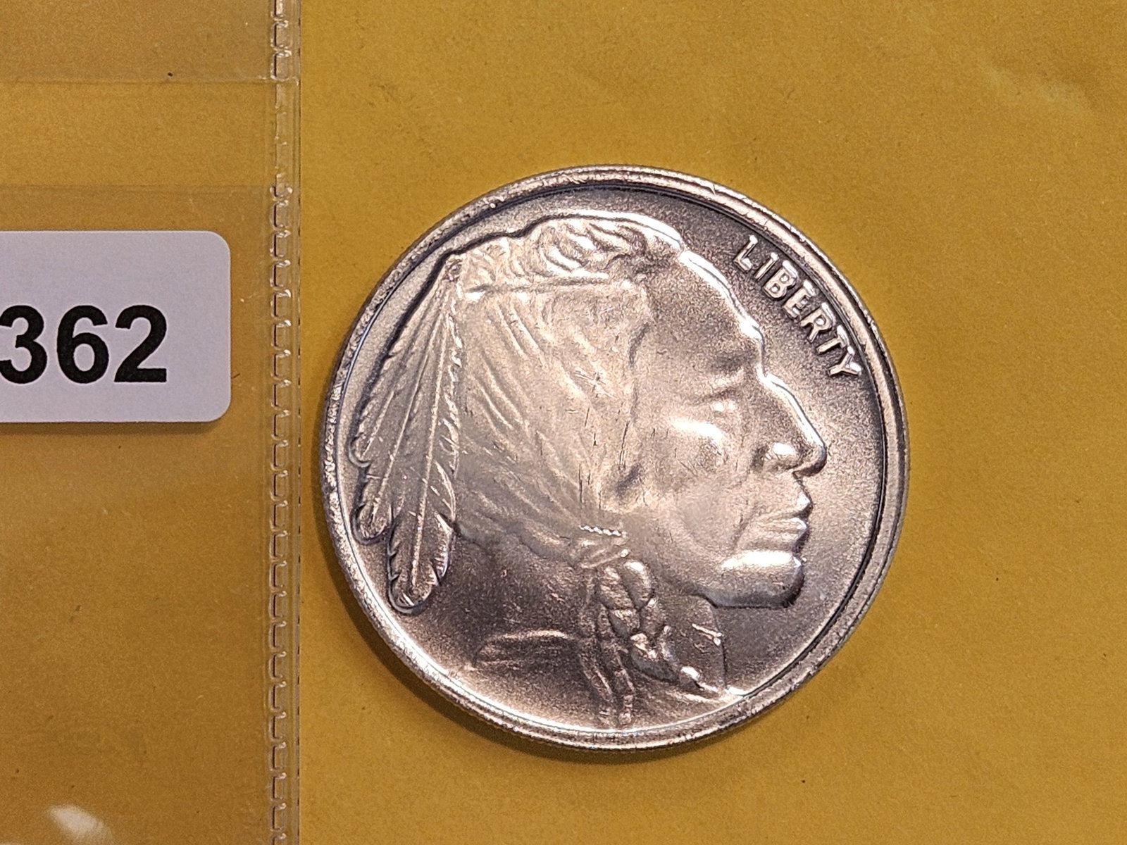 One Troy ounce .999 fine silver art round: Buffalo