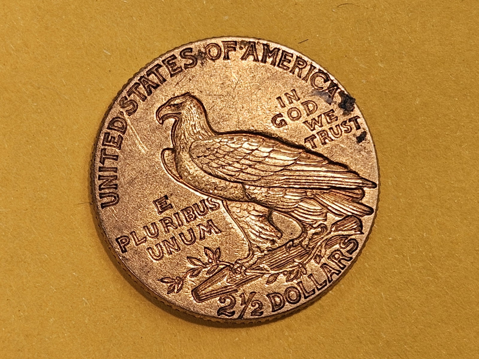 GOLD! About Uncirculated 1912 Gold Indian Head $2.5 Dollars - 3