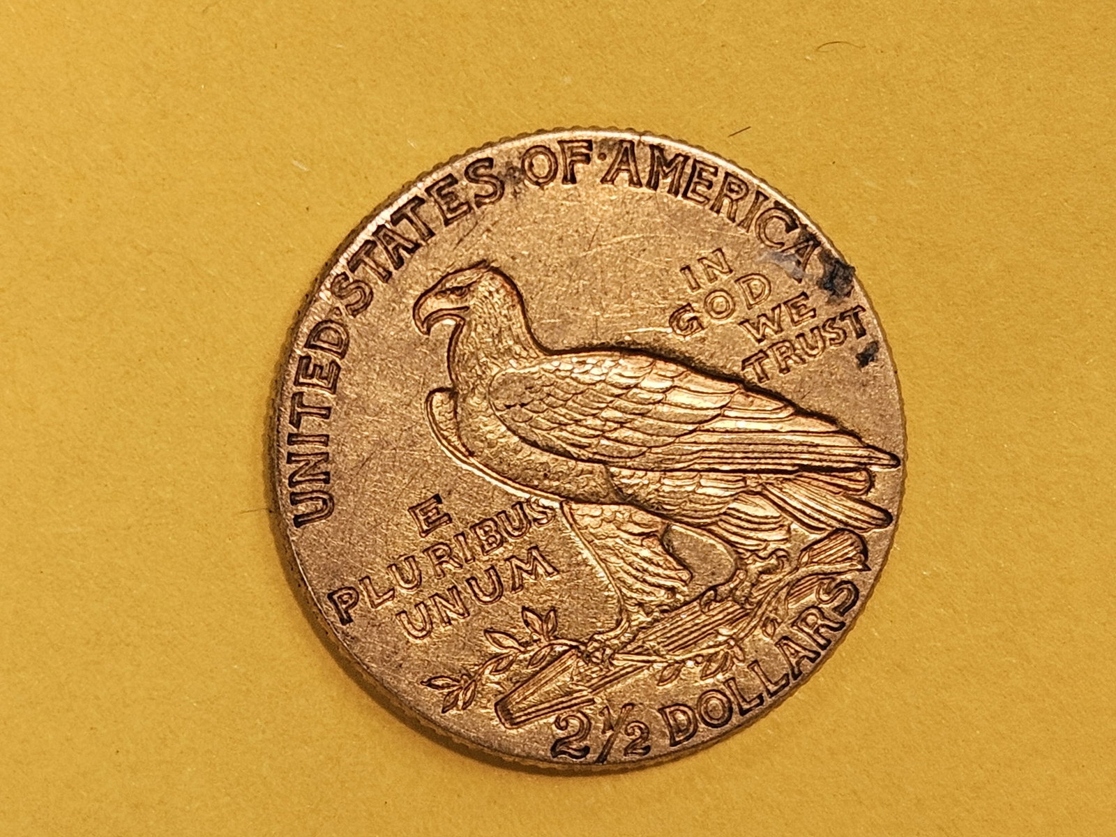 GOLD! About Uncirculated 1912 Gold Indian Head $2.5 Dollars - 4