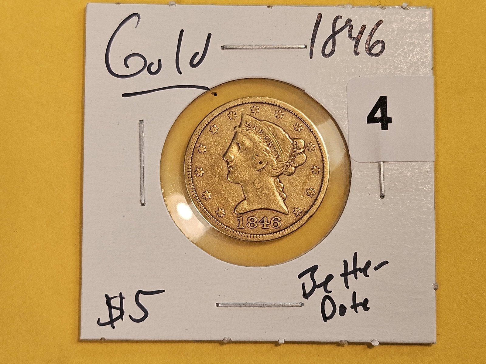 GOLD! Better Date 1846 Gold FIVE Dollar Liberty Head - 2