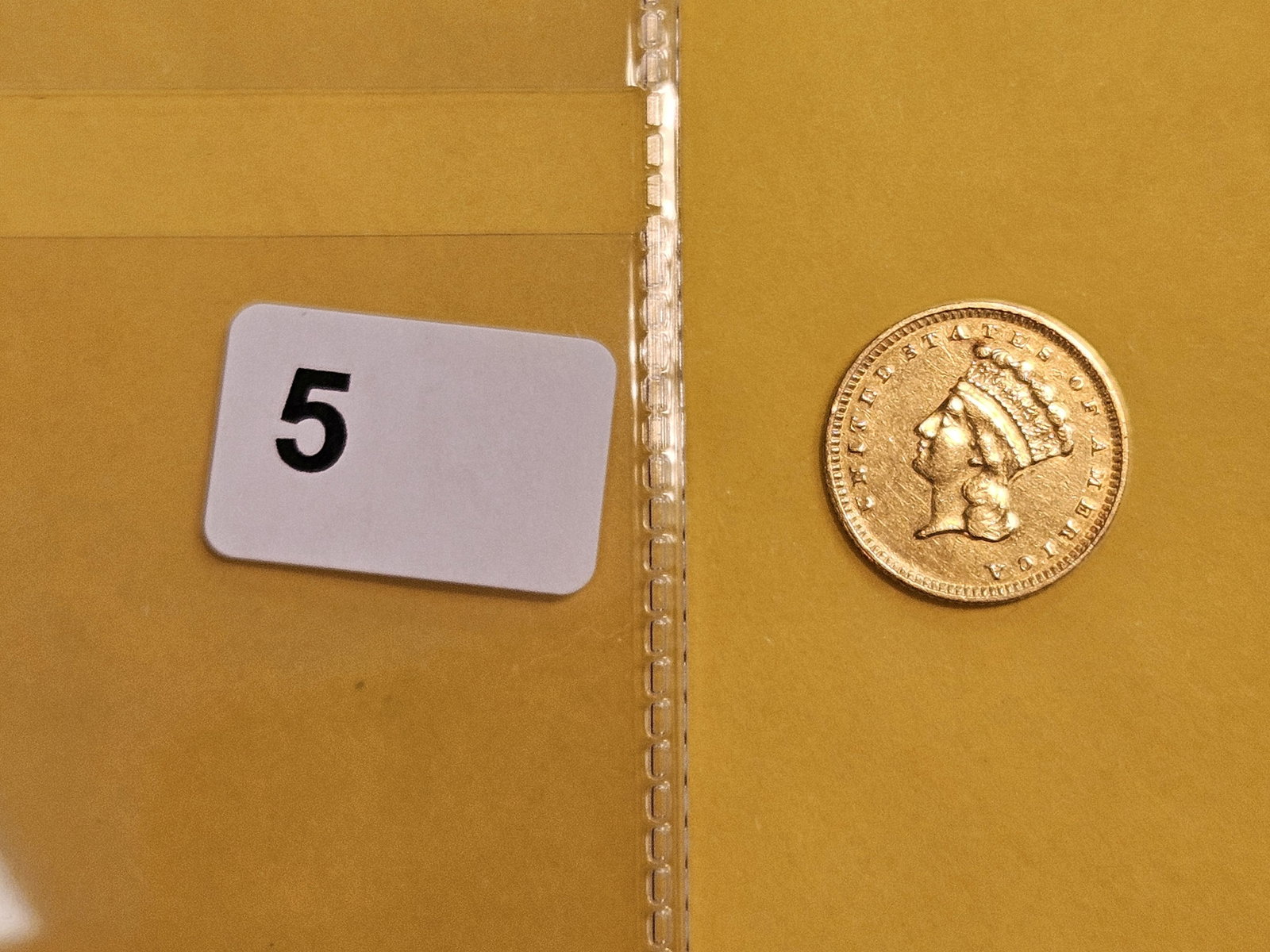 GOLD! Bright About Uncirculated 1874 Gold Dollar - 2