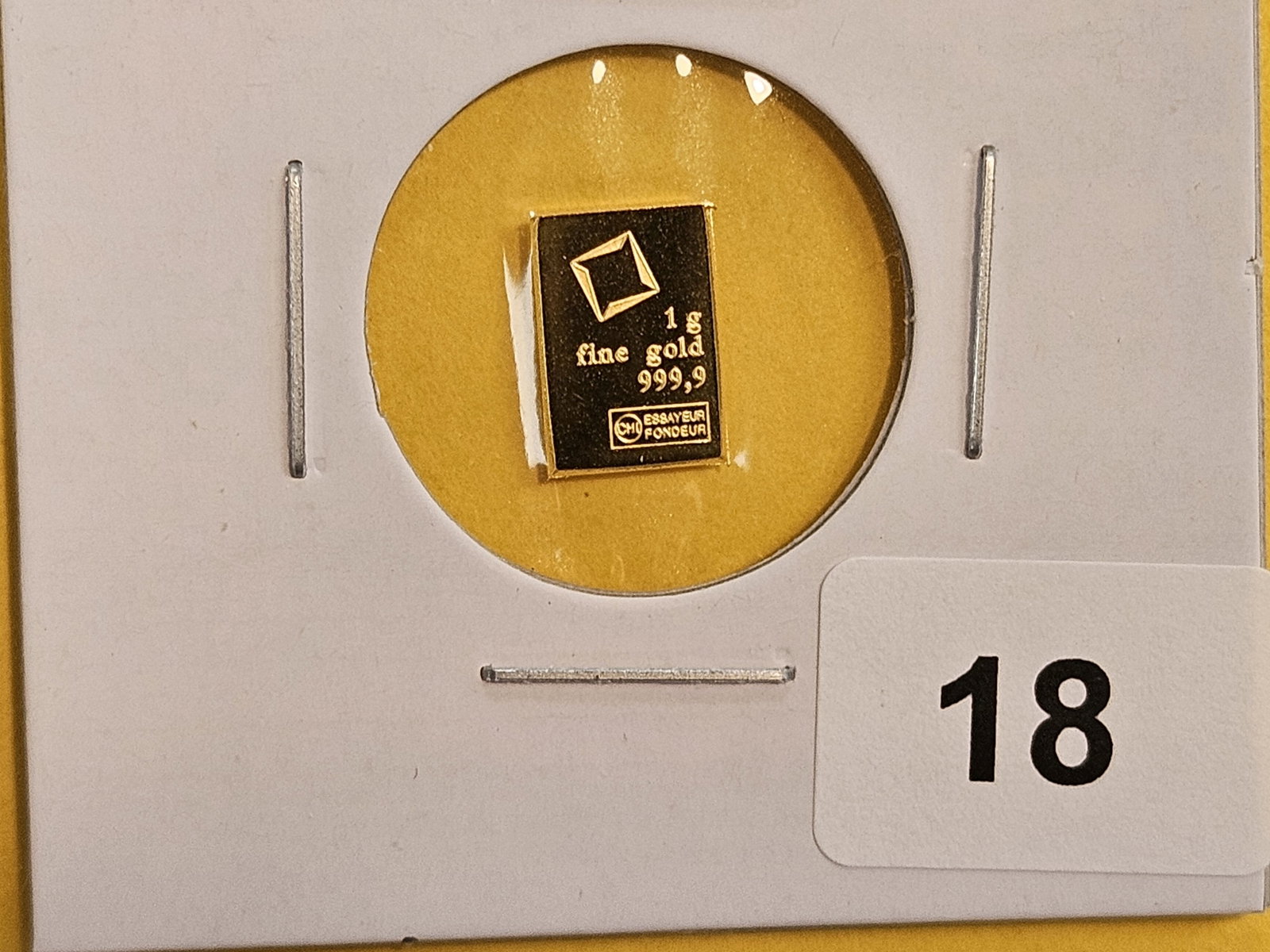 GOLD! Valcambi Suisse One Gram .9999 fine gold bar