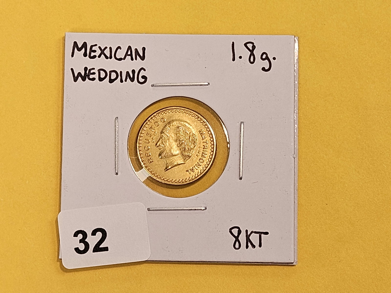 GOLD! GEM Uncirculated Gold Mexican Wedding Token - 2