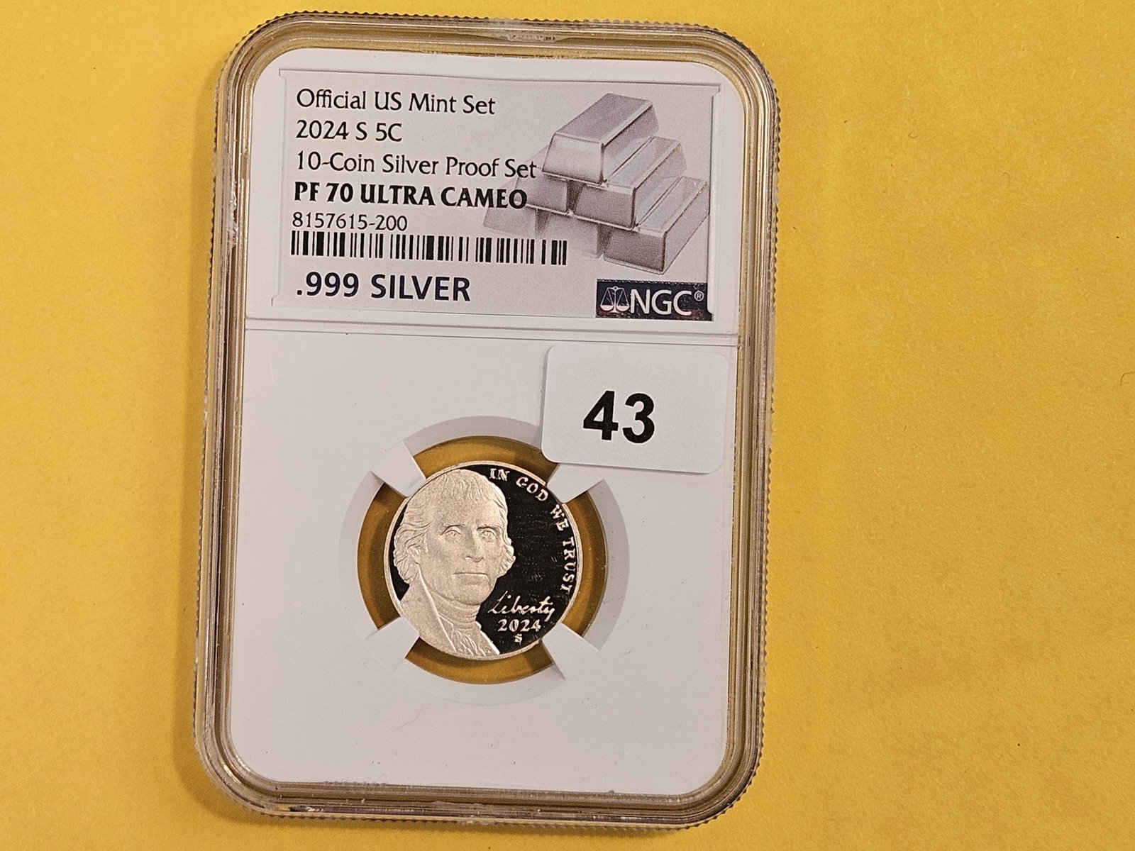 PERFECT! NGC 2024-S Jefferson Nickel in Proof 70 Ultra Cameo - 2