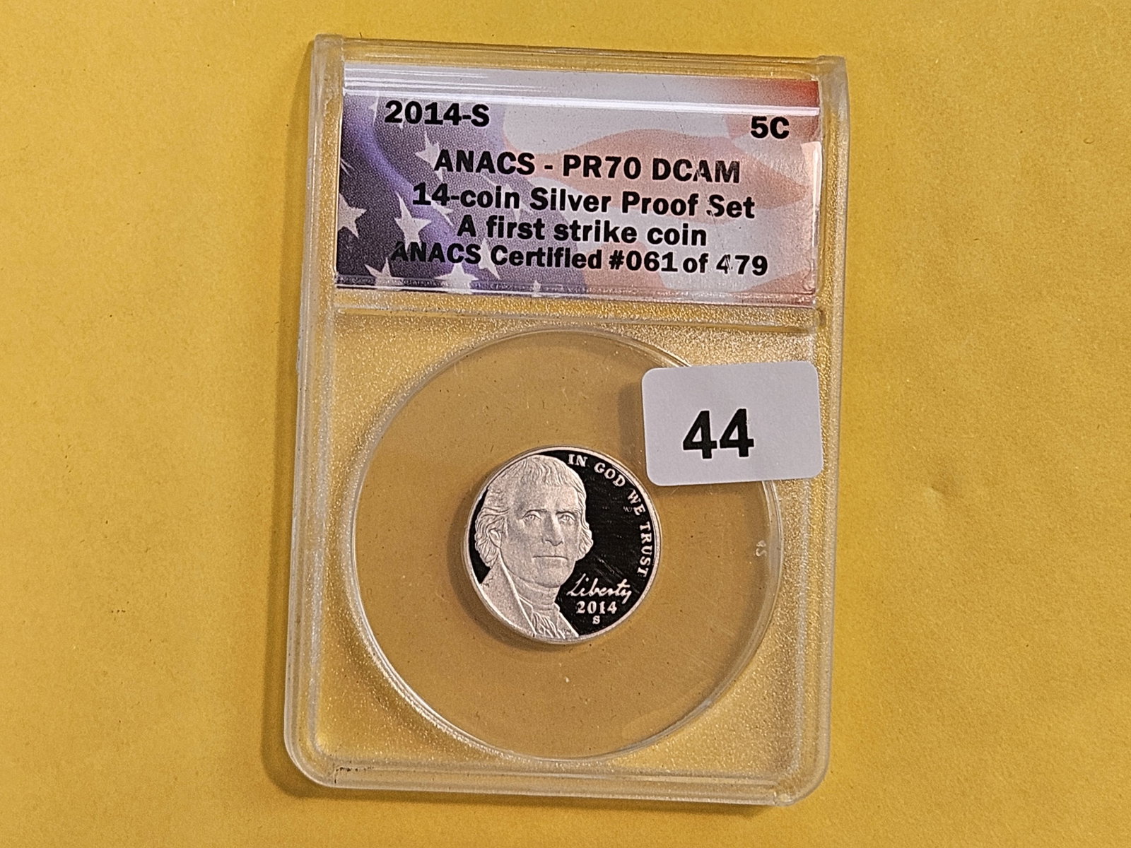 PERFECT! ANACS 2014-S Jefferson Nickel in Proof 70 Ultra Cameo - 2