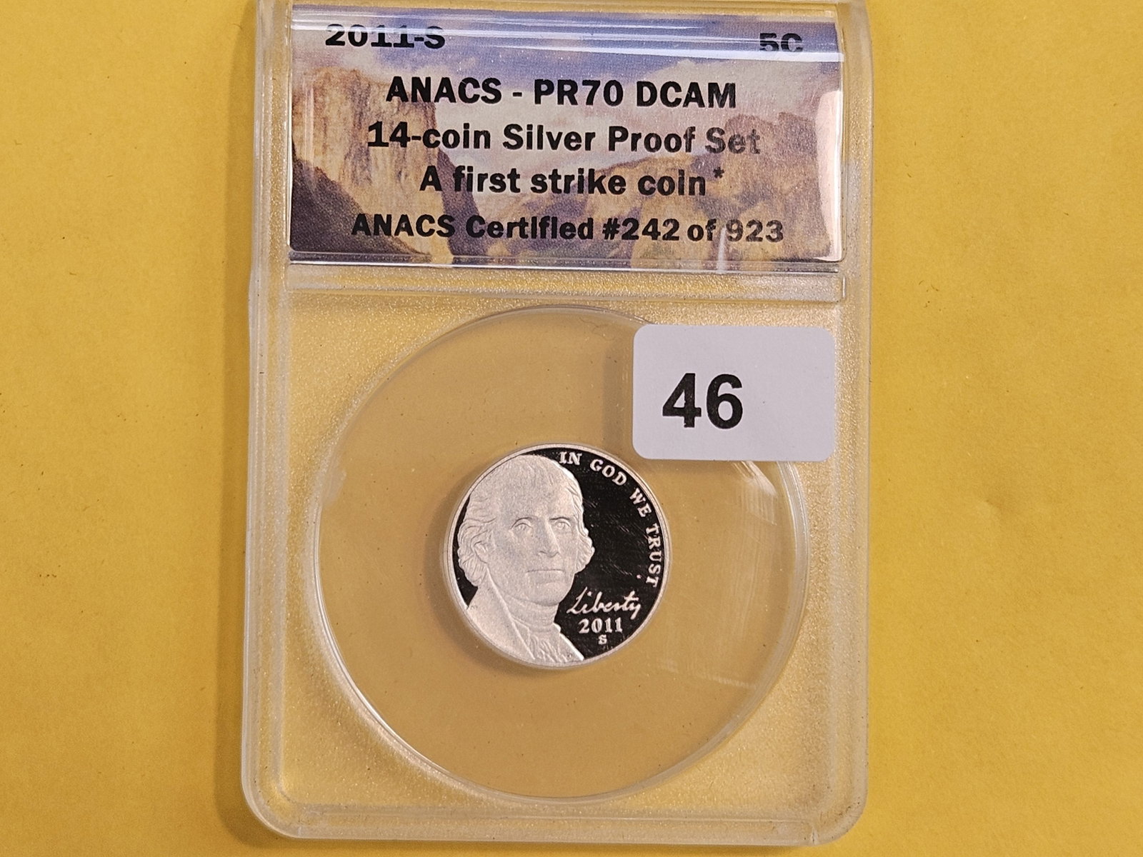 PERFECT! ANACS 2011-S Jefferson Nickel in Proof 70 Deep Cameo - 2