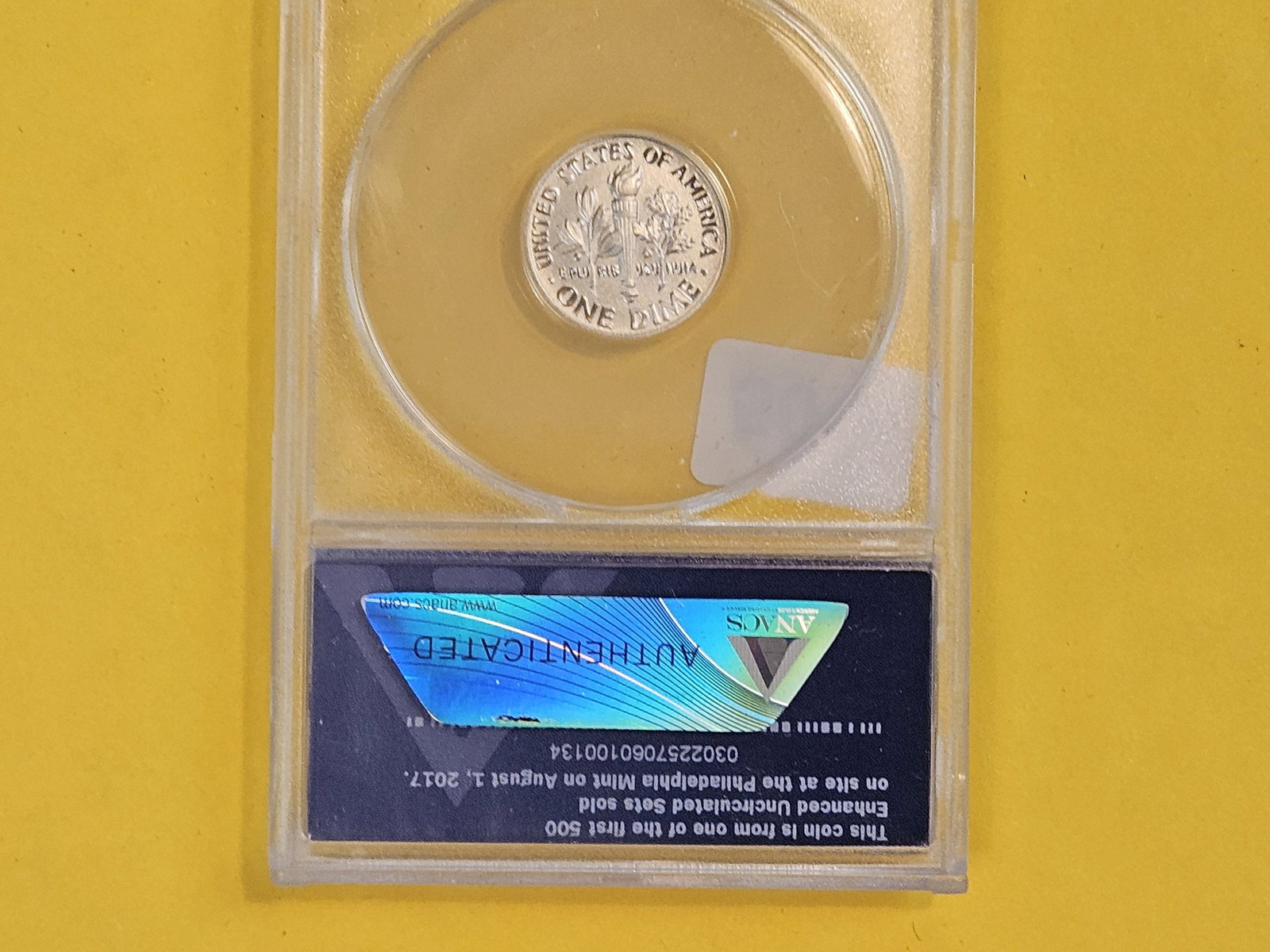 PERFECT! ANACS 2017-S SILVER Roosevelt Dime in Enhanced Uncirculated 70 - 3