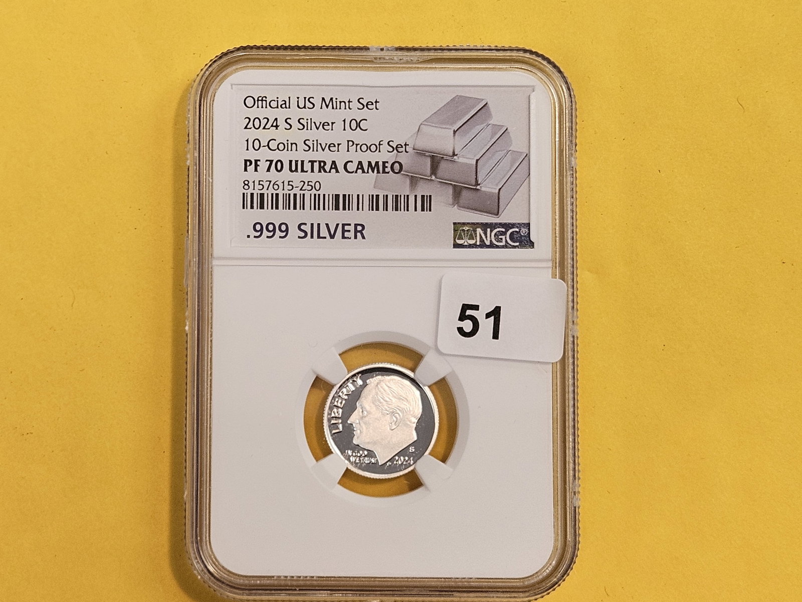PERFECT! NGC 2024-S SILVER Roosevelt Dime in Proof 70 Ultra Cameo - 2
