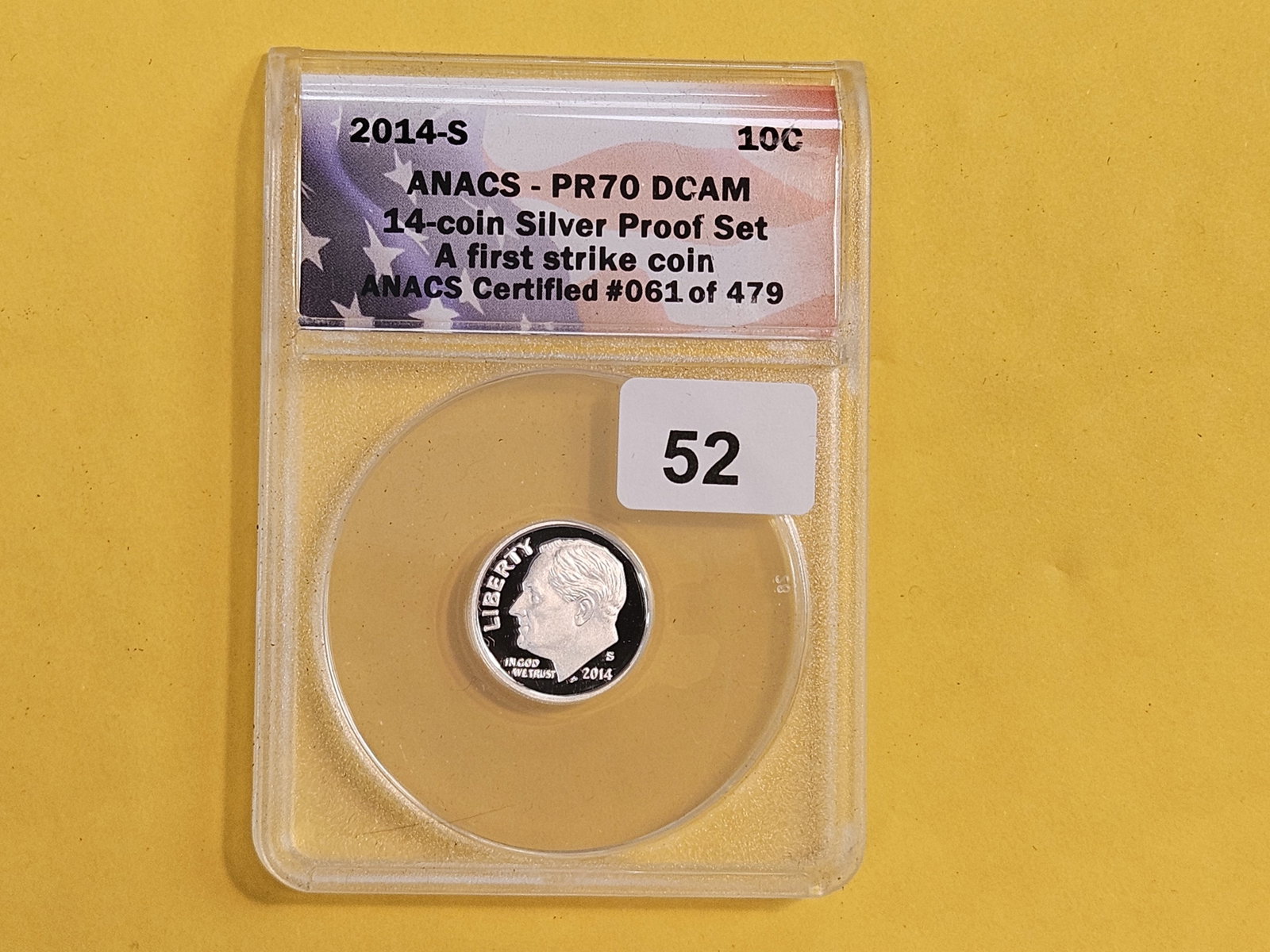 PERFECT! ANACS 2014-S SILVER Roosevelt Dime in proof 70 Deep Cameo - 2