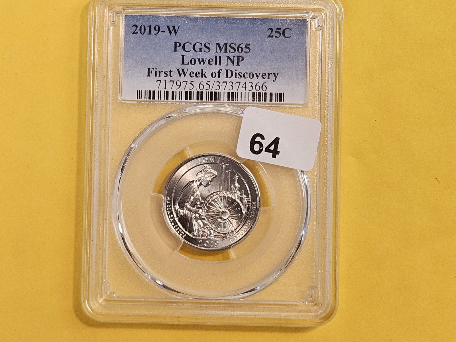 GEM! PCGS 2019-W Washington Quarter in Mint State 65 - 2