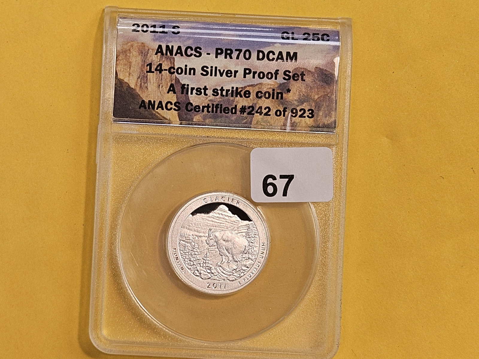 PERFECT! ANACS 2011-S SILVER Washington Quarter in Proof 70 Deep Cameo - 2