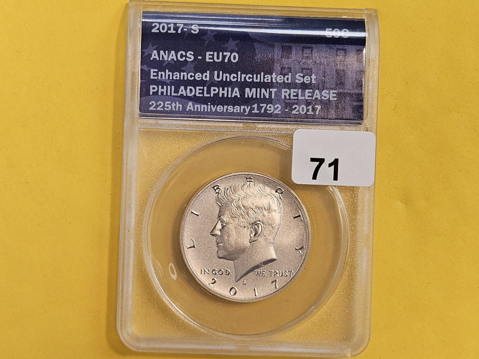 PERFECT! ANACS 2017-S Kennedy Half Dollar in Enhanced Uncirculated 70 - 2