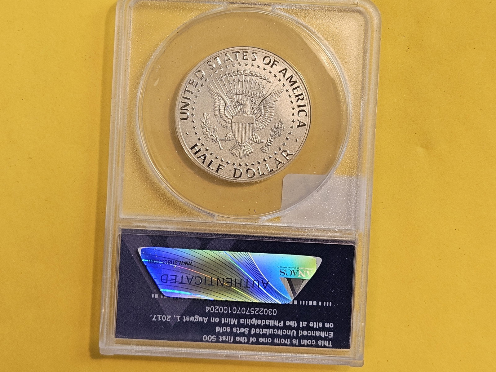 PERFECT! ANACS 2017-S Kennedy Half Dollar in Enhanced Uncirculated 70 - 3