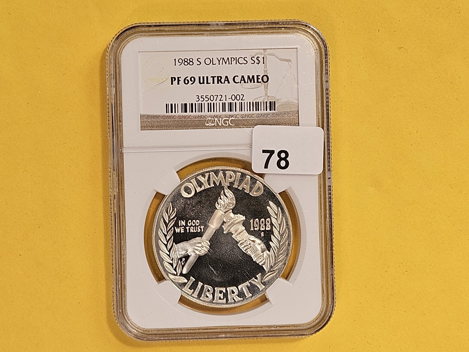 NGC 1988-S Commemorative Silver Dollar in Proof 69 Ultra Cameo - 2