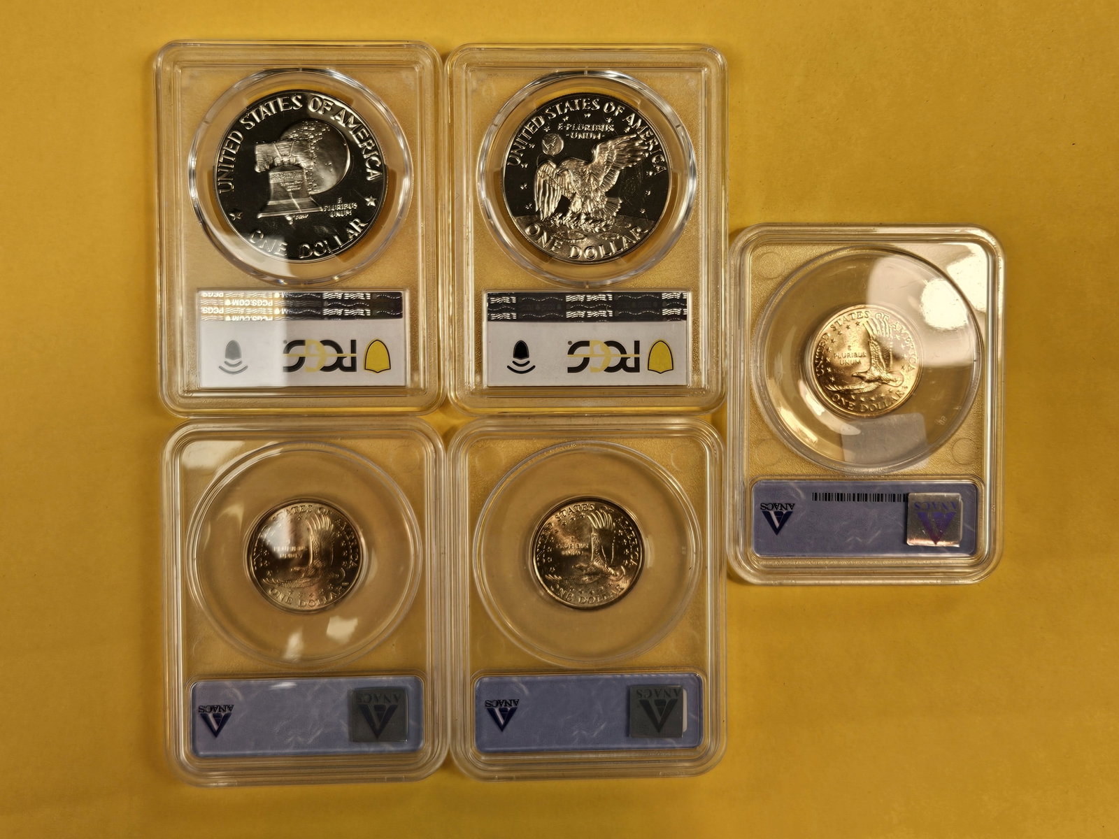 Five PCGS and ANACS-graded Dollars - 3