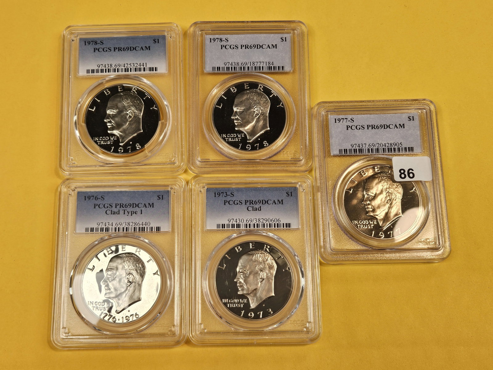 Five PCGS-graded Eisenhower Dollars - 2