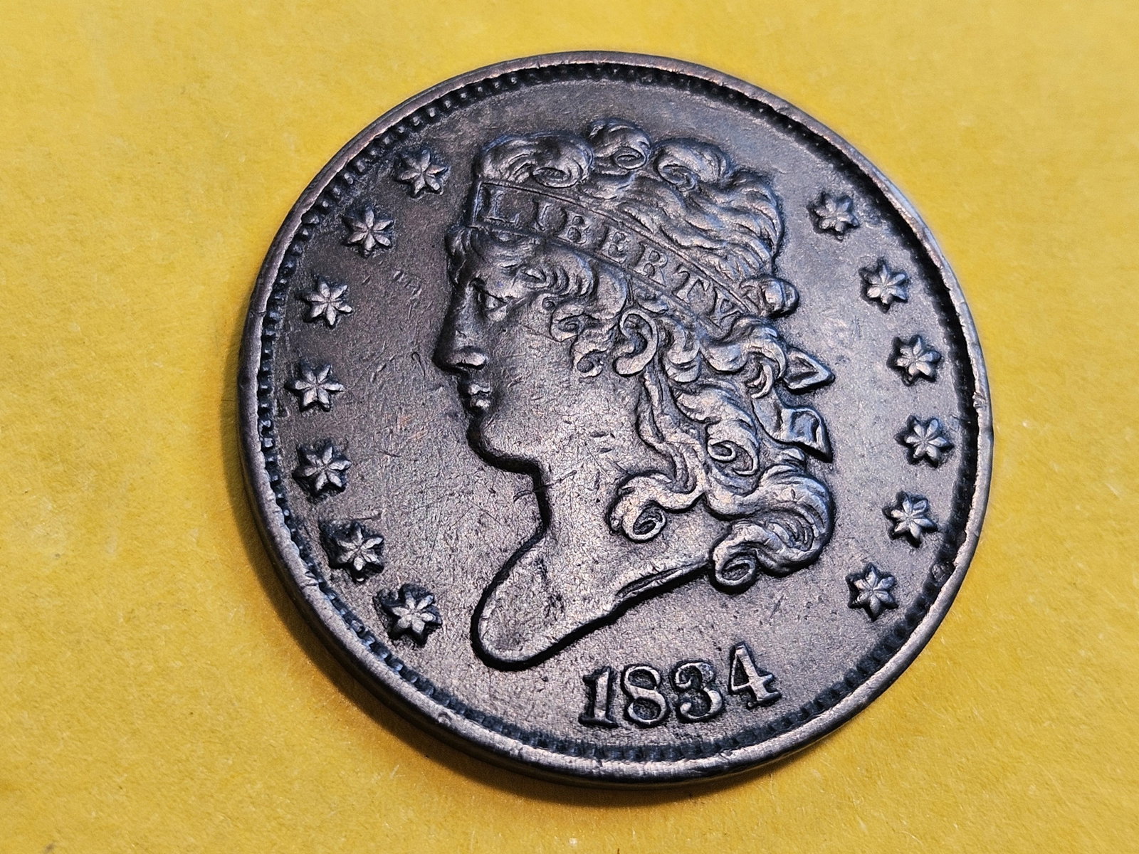 Very Nice 1834 Classic Head Half-Cent in About Uncirculated - 3