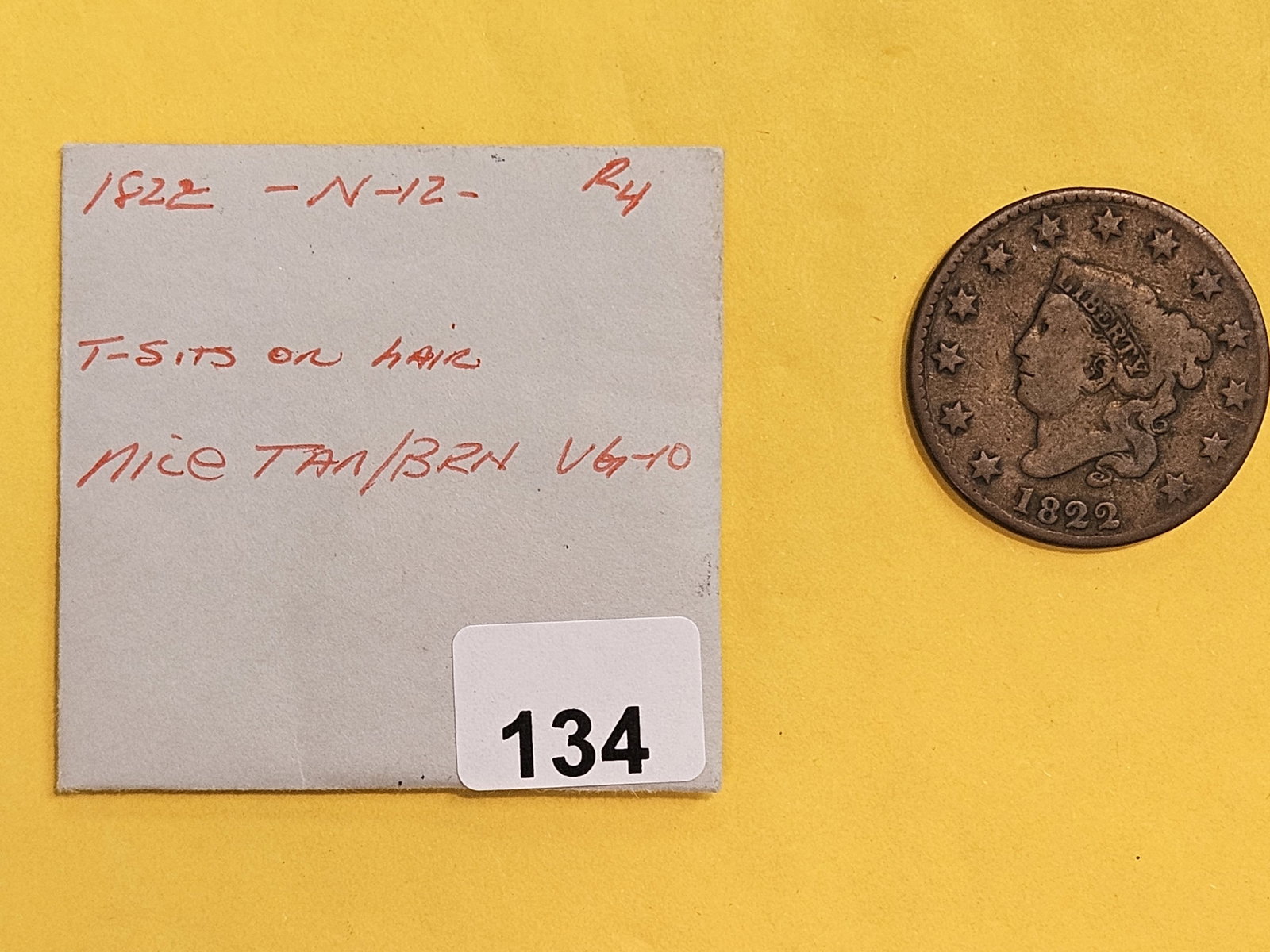 1822 Coronet Head Large Cent in Very Good plus - 2