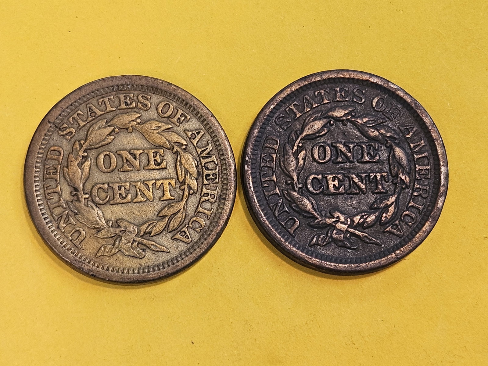 1848 and 1849 Braided Hair Large cents - 4
