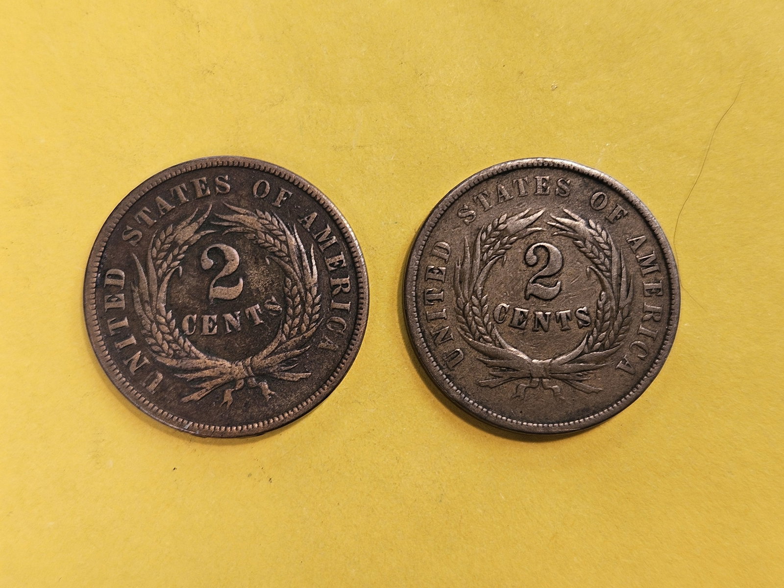 Two 1864 Two-Cent pieces - 3