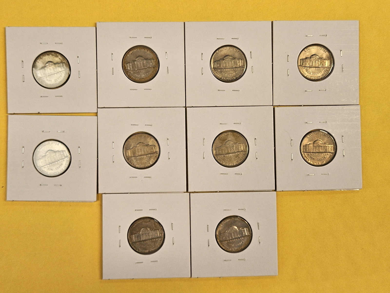 Ten mixed Uncirculated Jefferson Nickels - 6