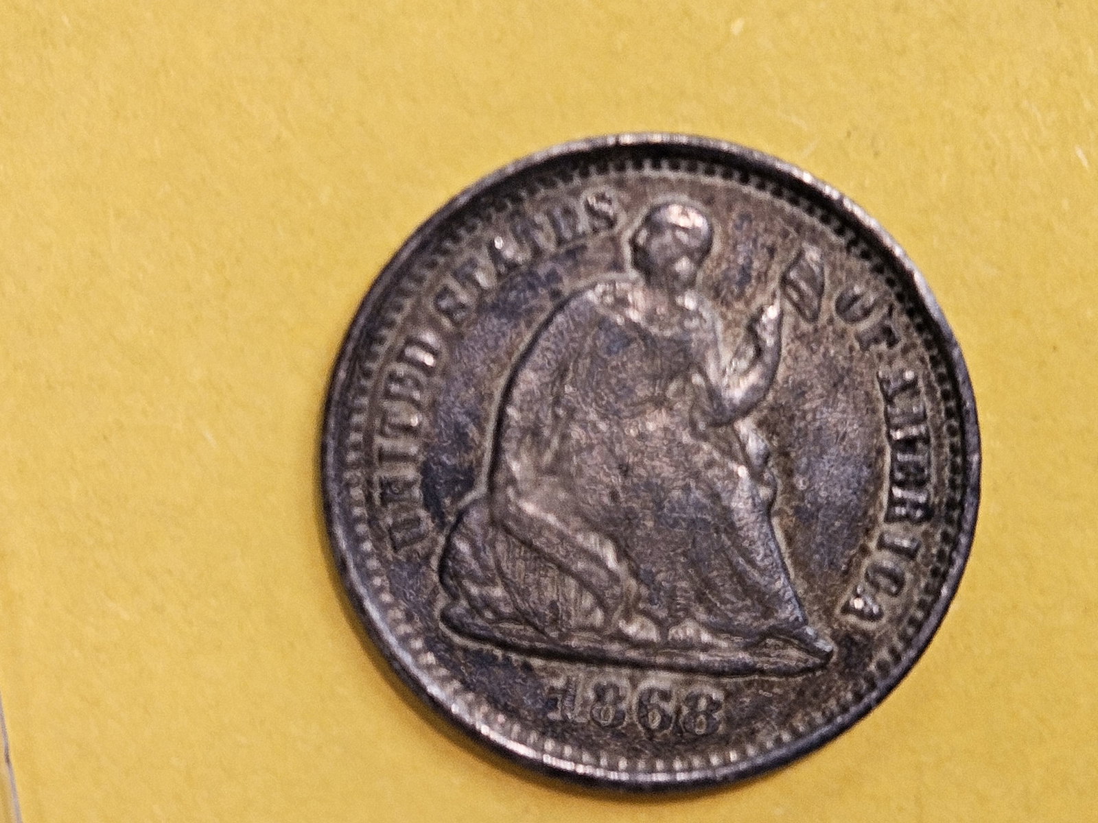 1868-S Seated Liberty silver Half-Dime in Fine - 3