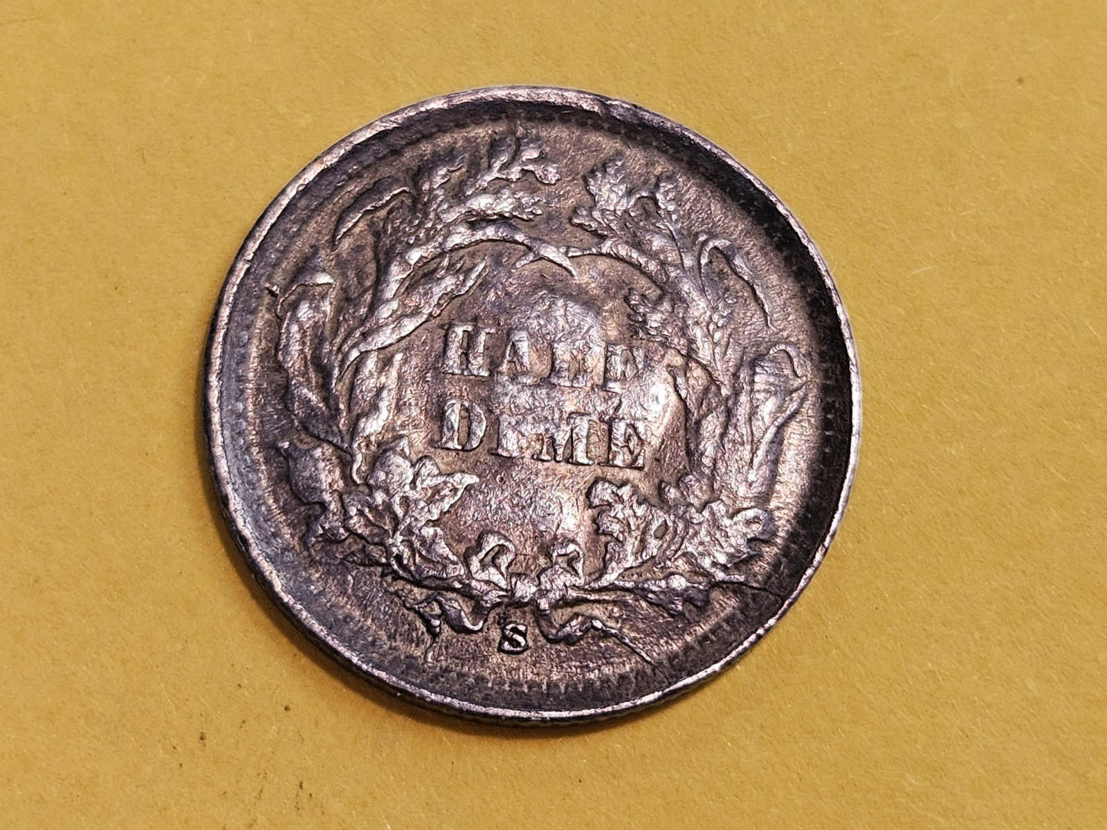 1868-S Seated Liberty silver Half-Dime in Fine - 4