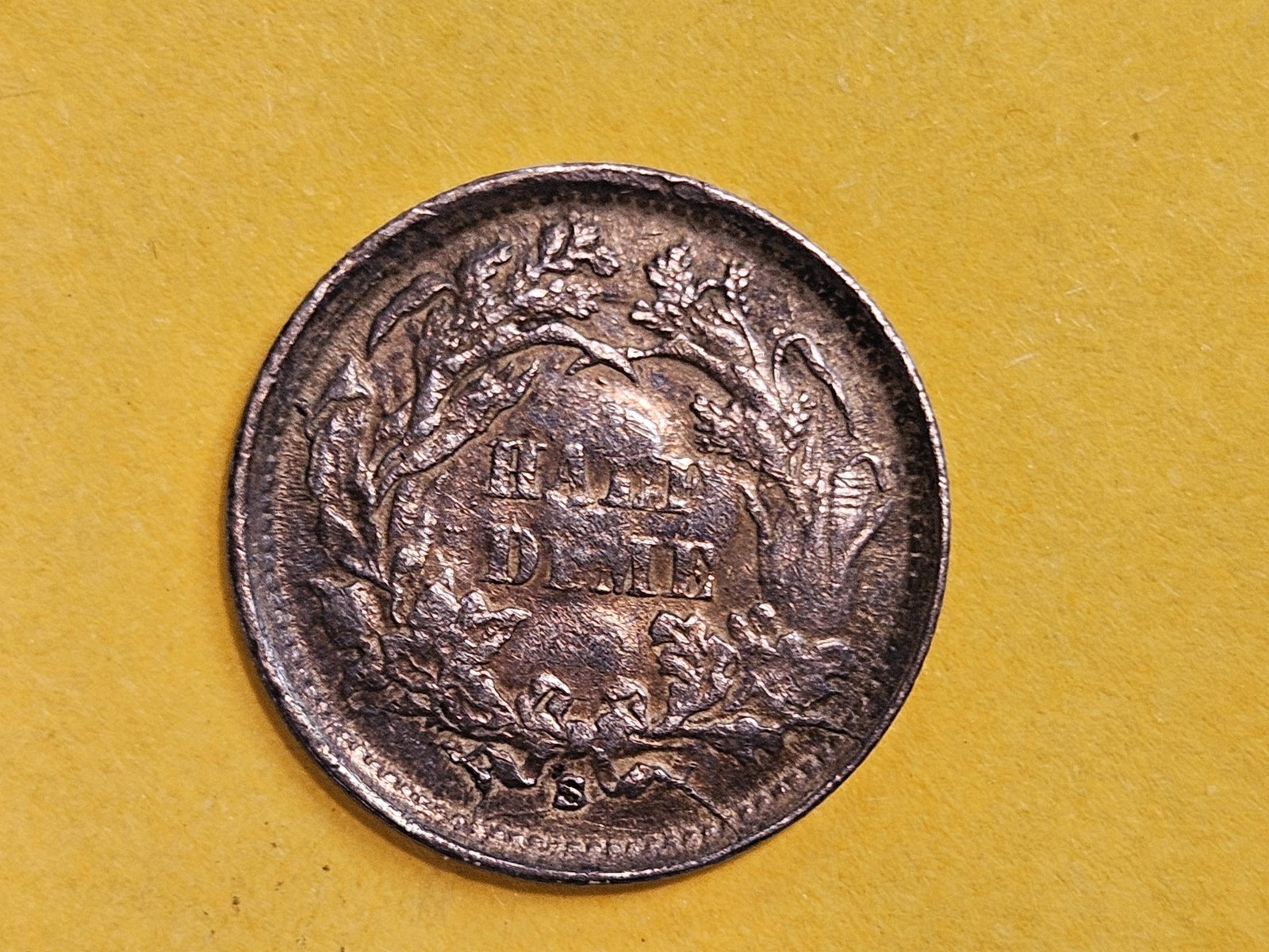 1868-S Seated Liberty silver Half-Dime in Fine - 5