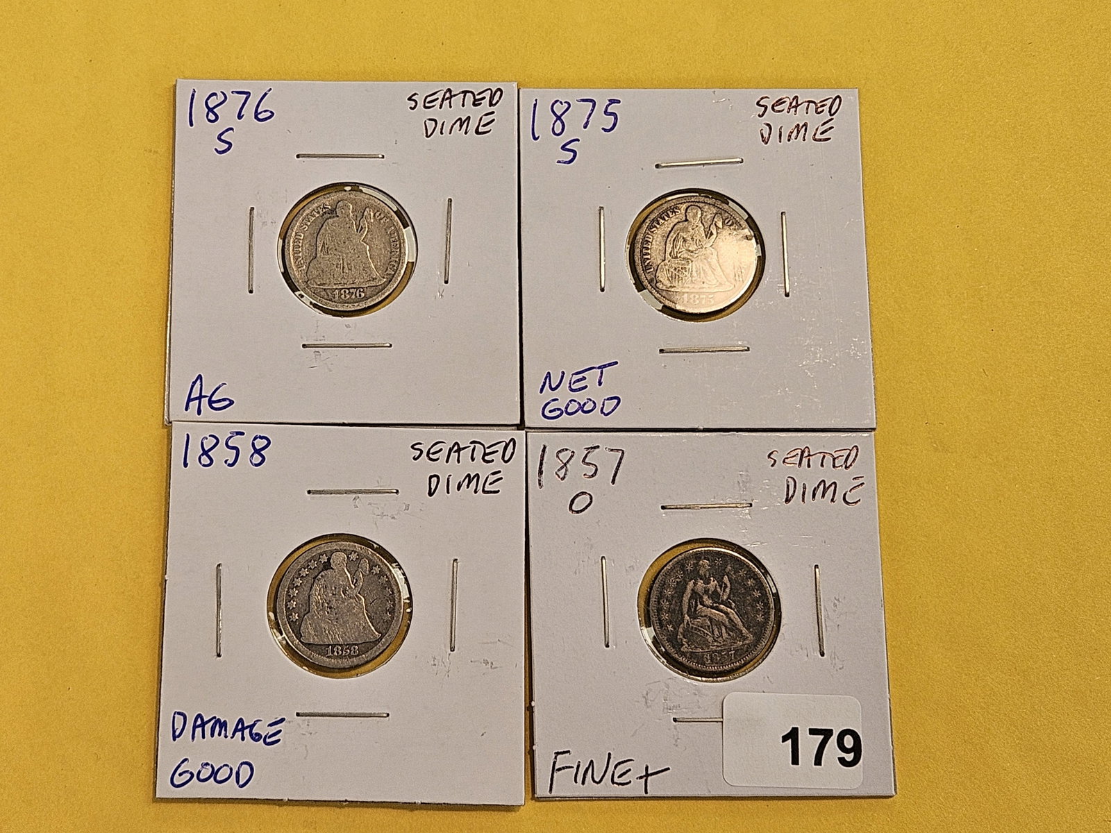 Four mixed Seated Liberty silver Dimes - 2