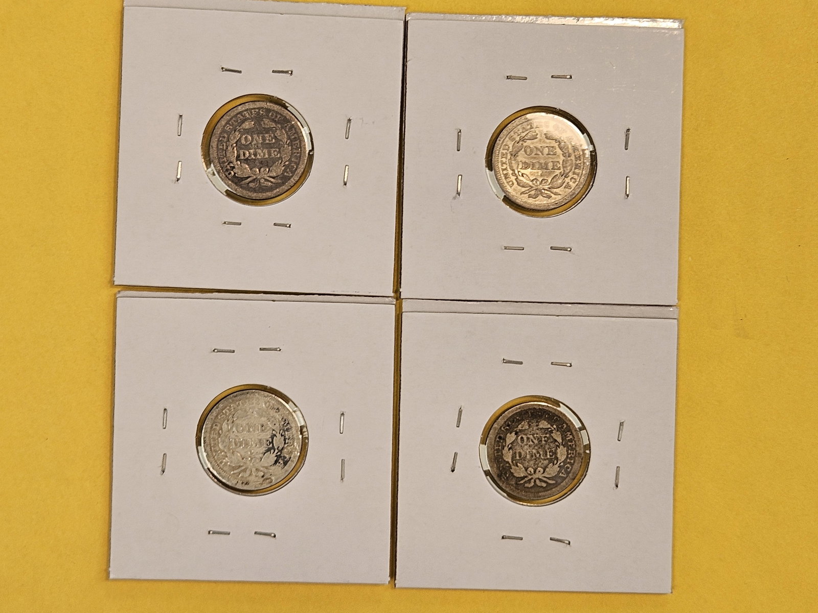 Four mixed Seated Liberty silver Dimes - 2